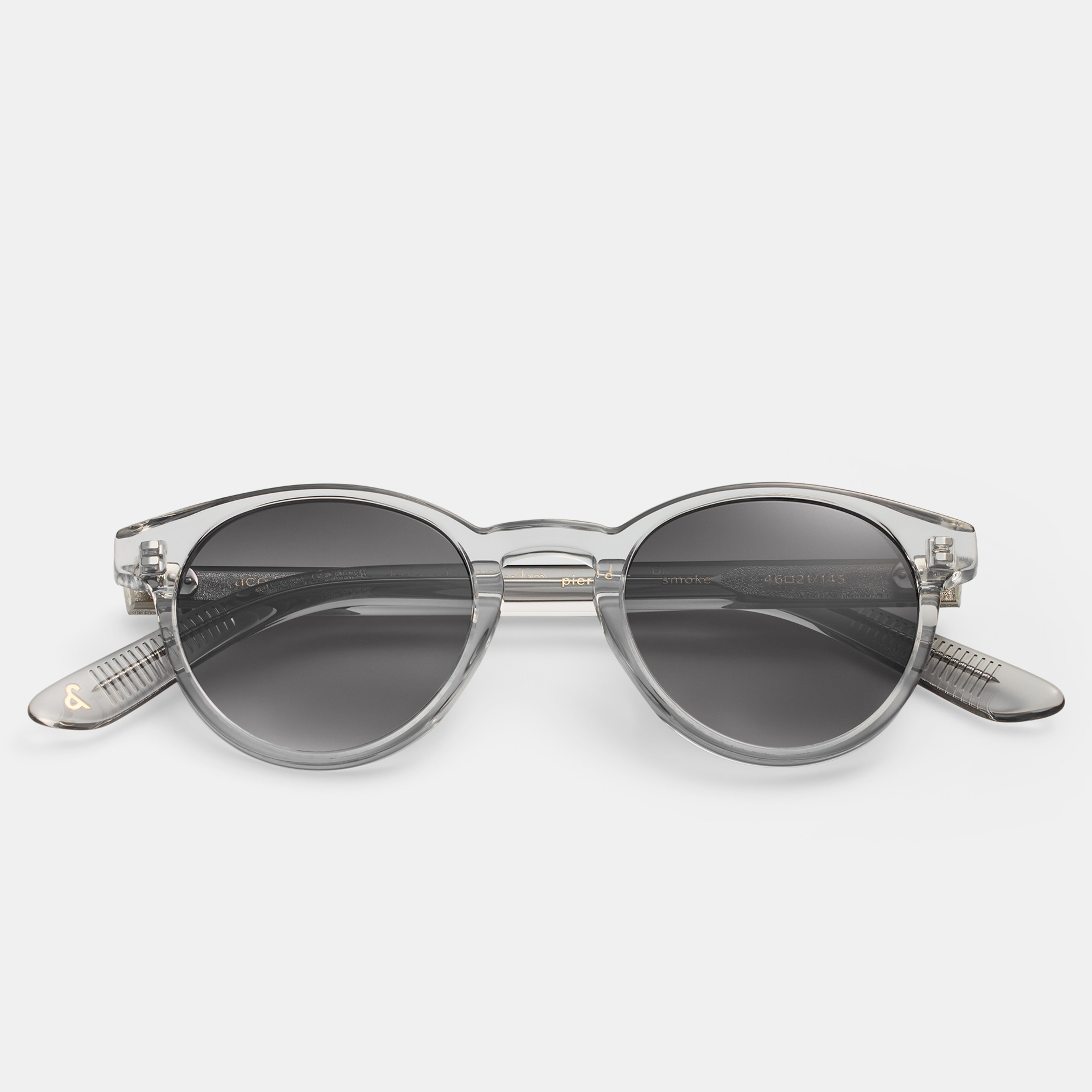 Ace & Tate Sunglasses | Round Acetate in Clear, Grey
