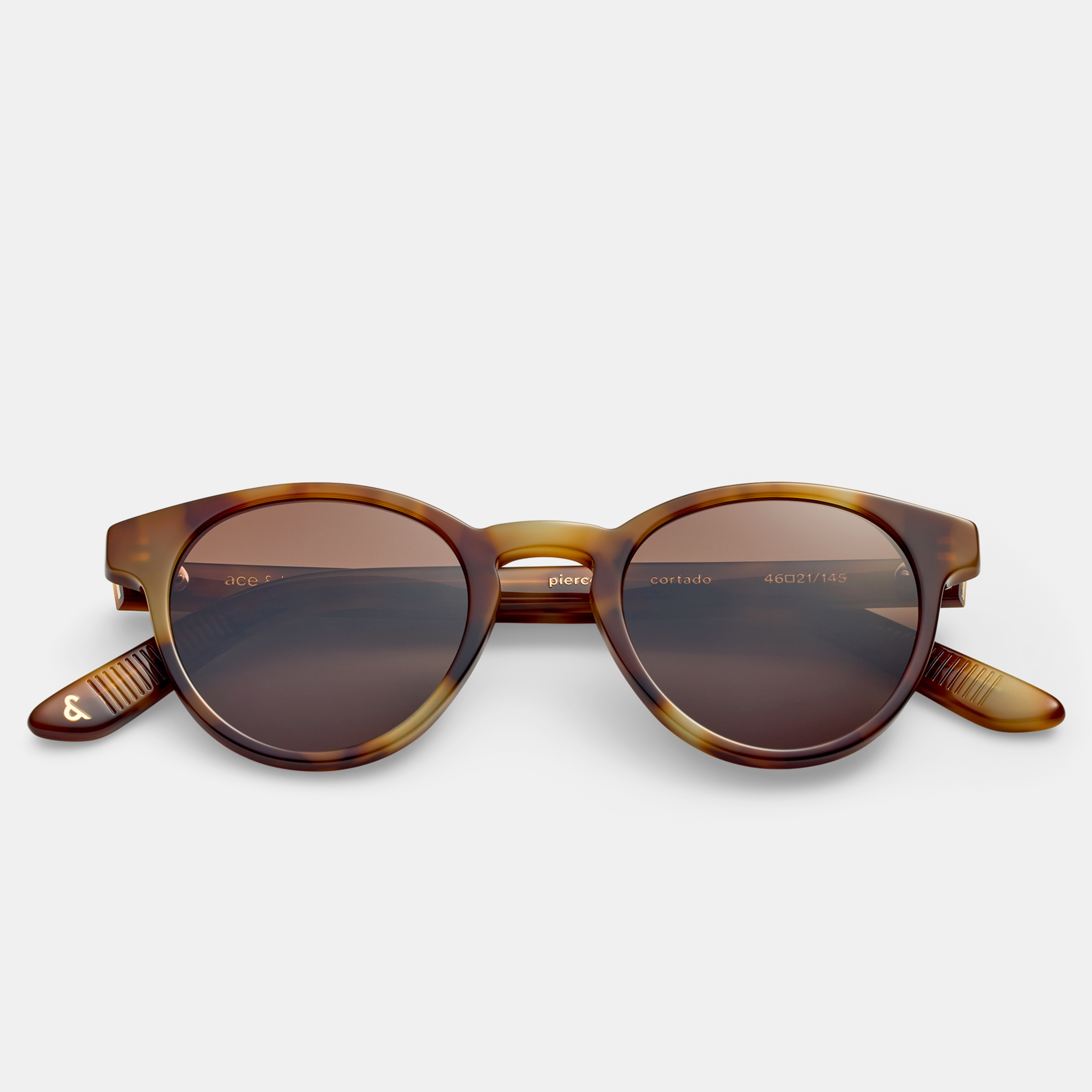 Ace & Tate Sunglasses | Round Acetate in Brown, Yellow
