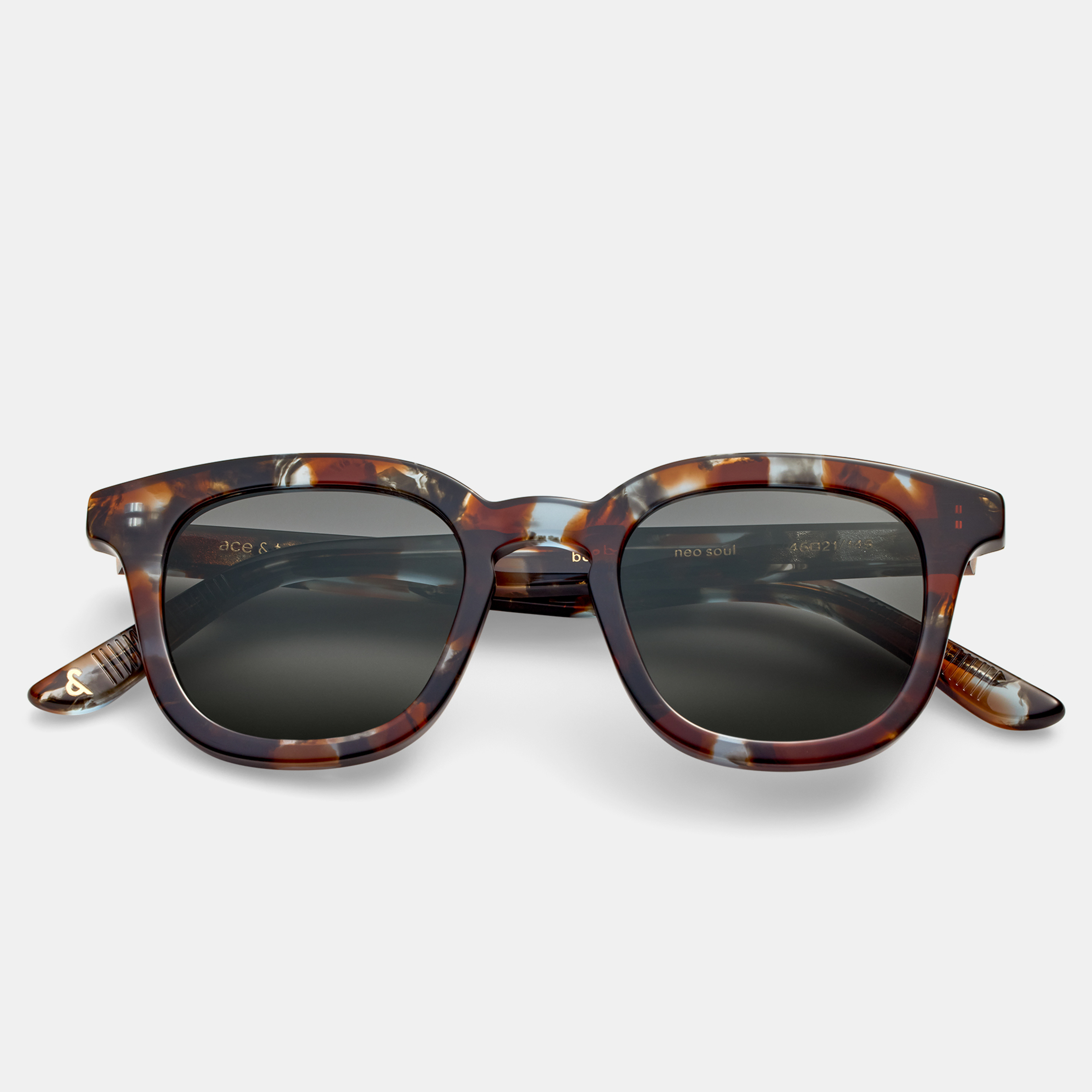 Ace & Tate Bobby Large in Neo Soul Ace & Tate Sunglasses | Square Acetate in Black, Blue, Brown