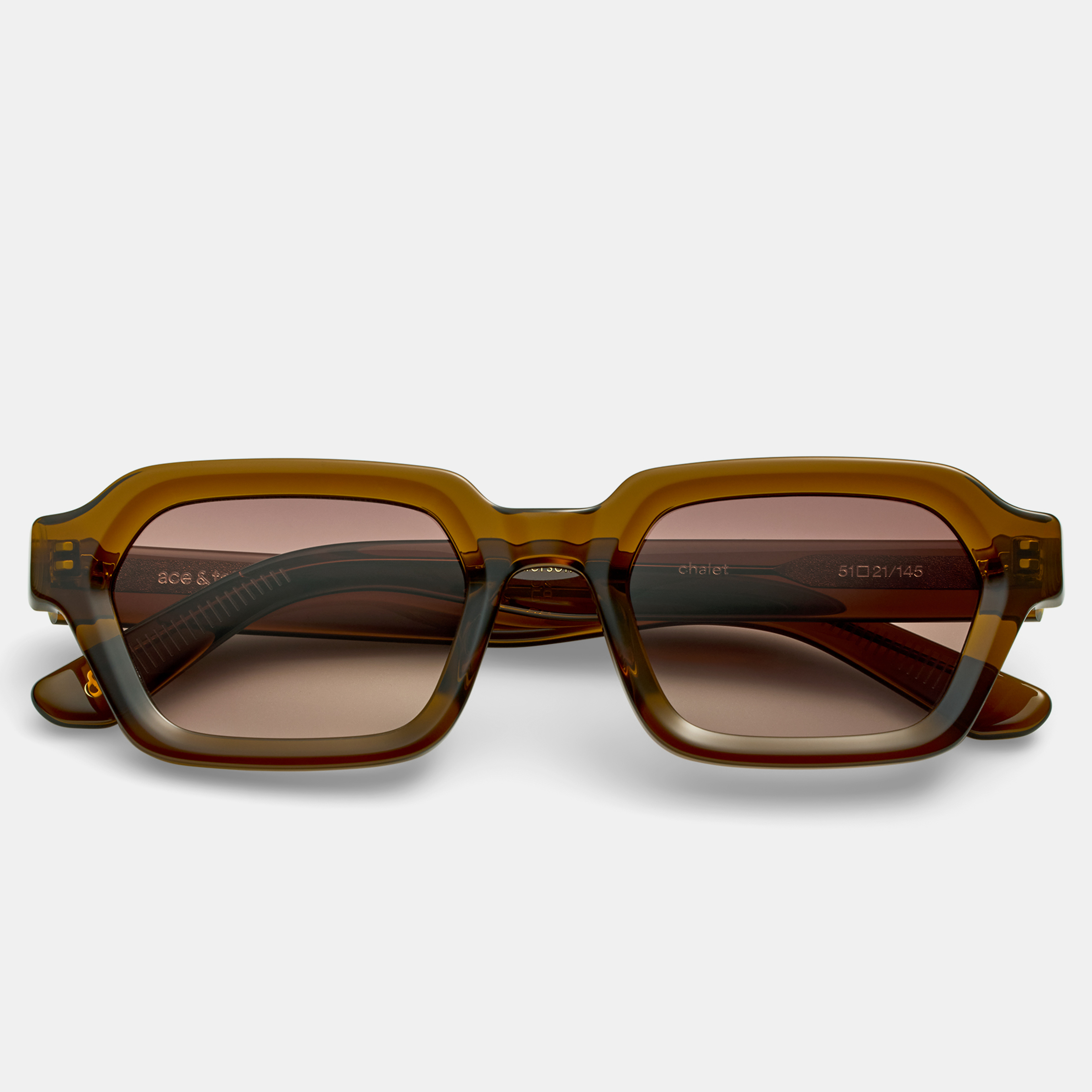 Ace & Tate Sunglasses | Rectangle Acetate in Brown