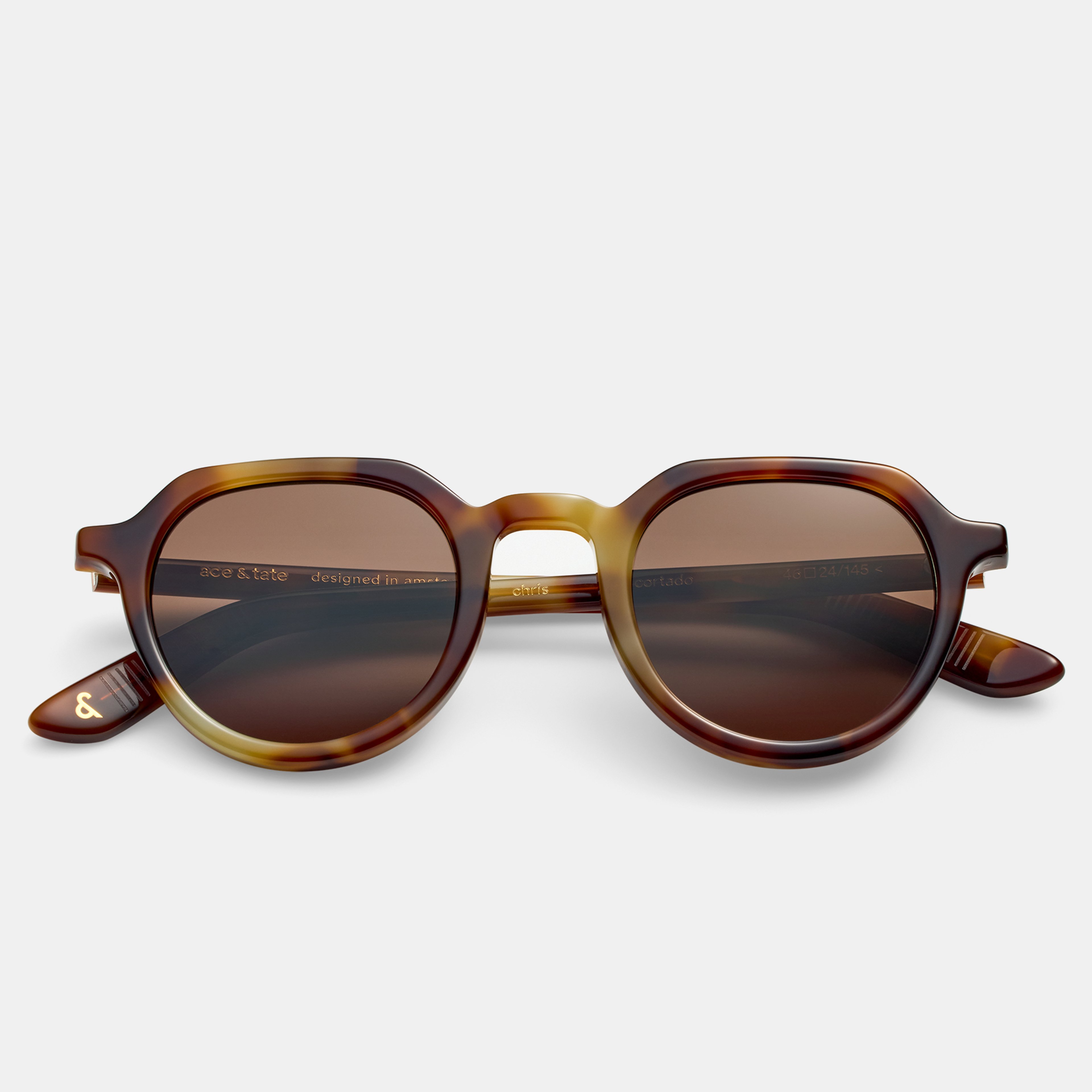 Ace & Tate Sonnenbrillen | Rund Acetat in Braun, Gelb