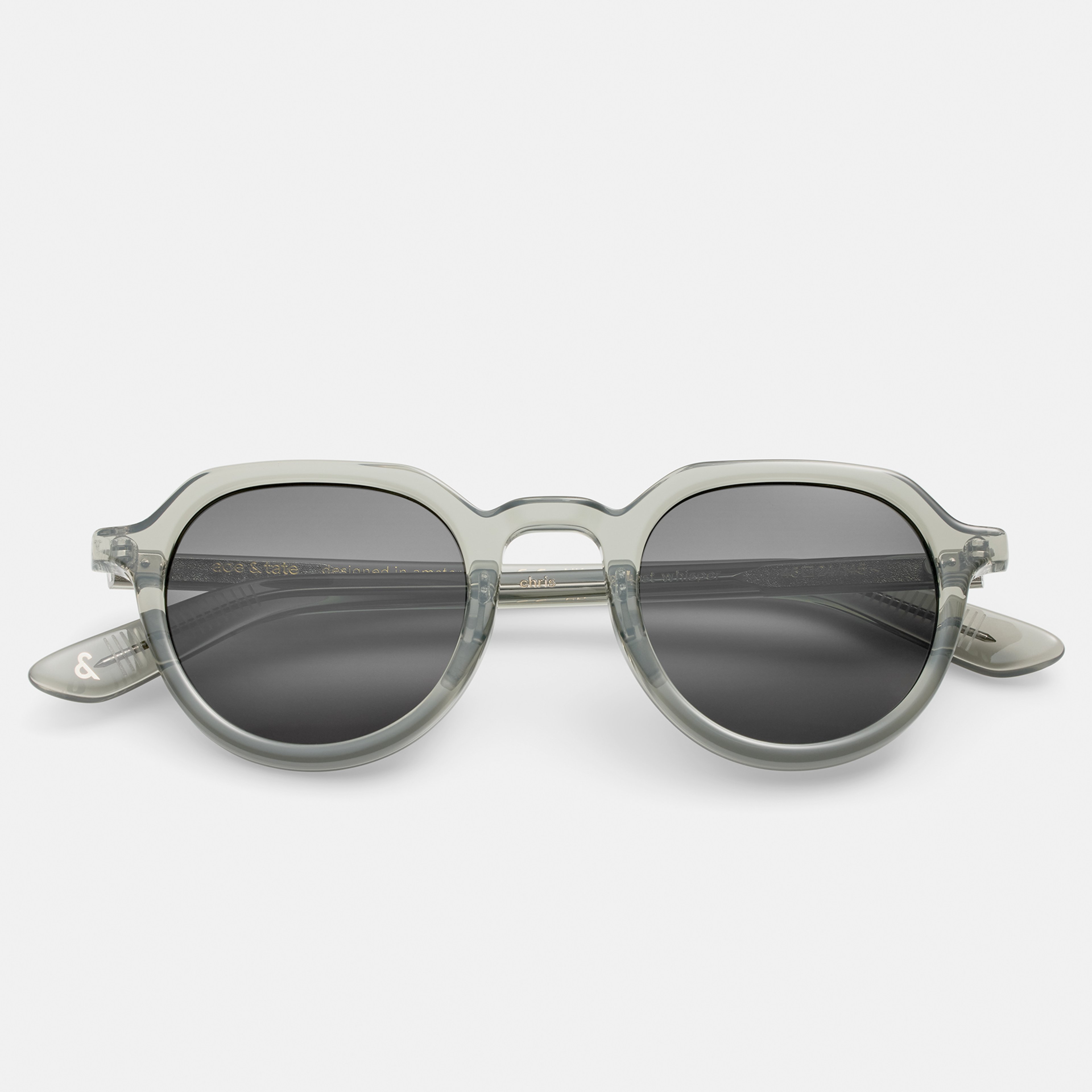 Ace & Tate Sunglasses | Round Acetate in Blue, Transparent