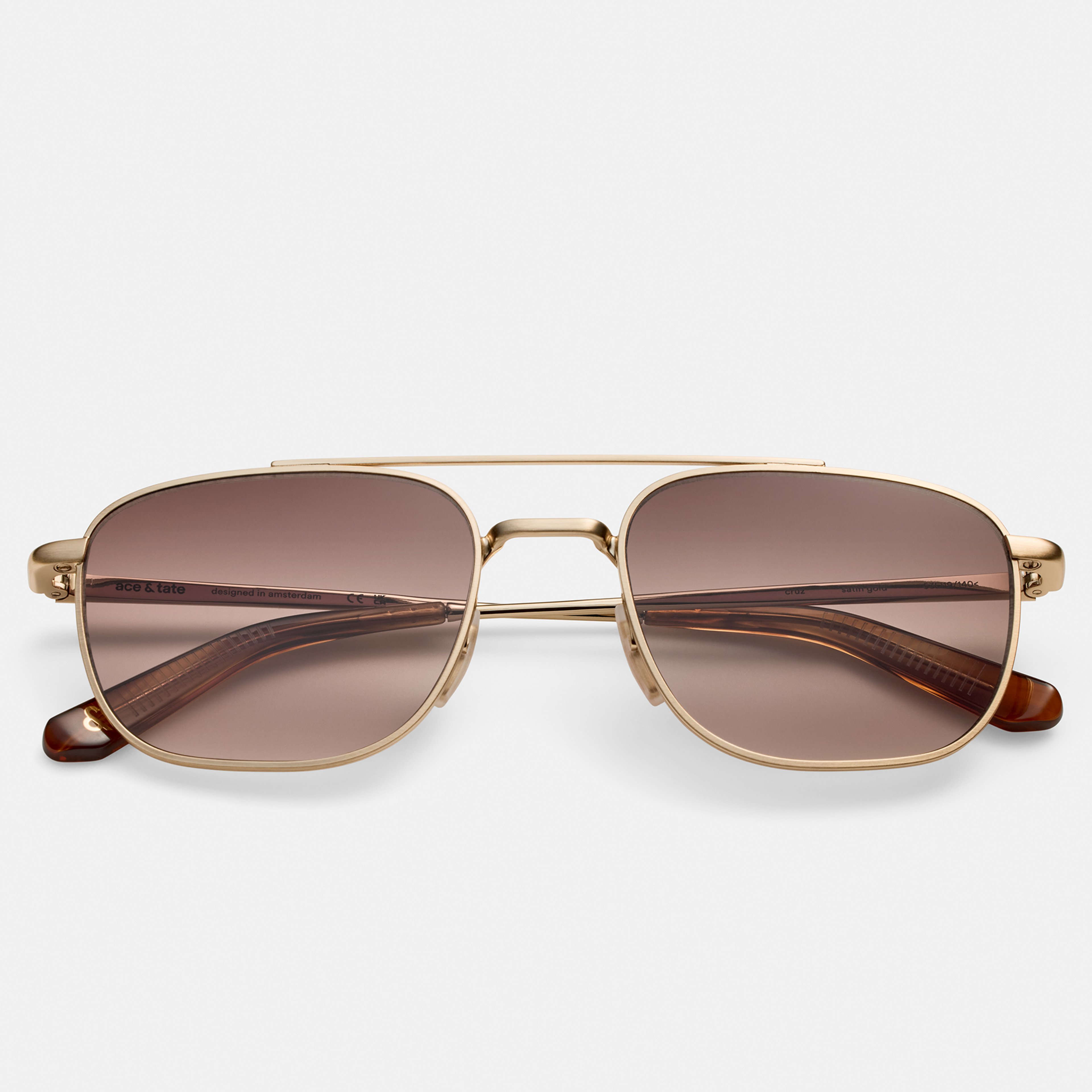 Ace & Tate Sonnenbrillen | Quadratisch Metall in Gold