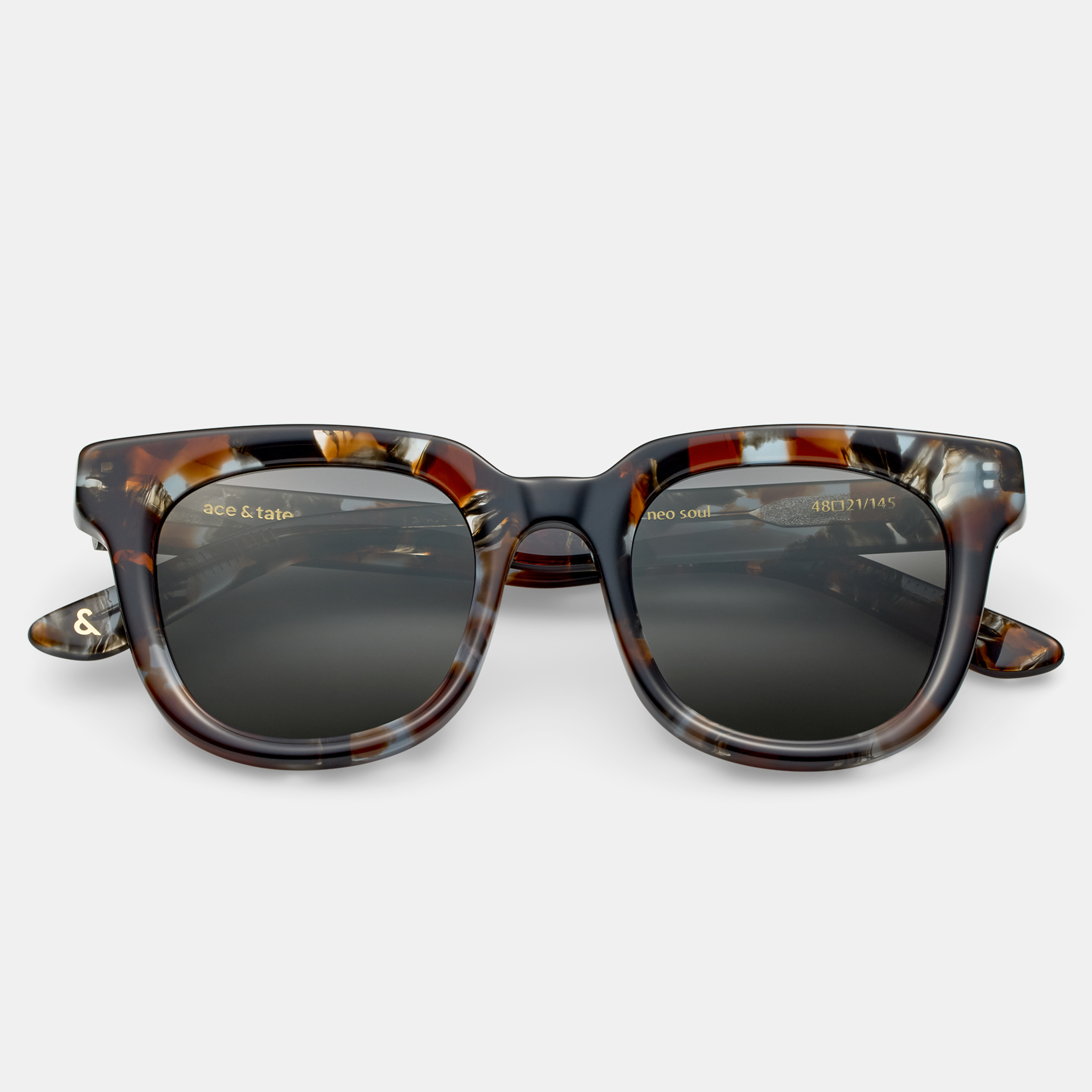 Ace & Tate Sunglasses | Round Acetate in Black, Blue, Brown
