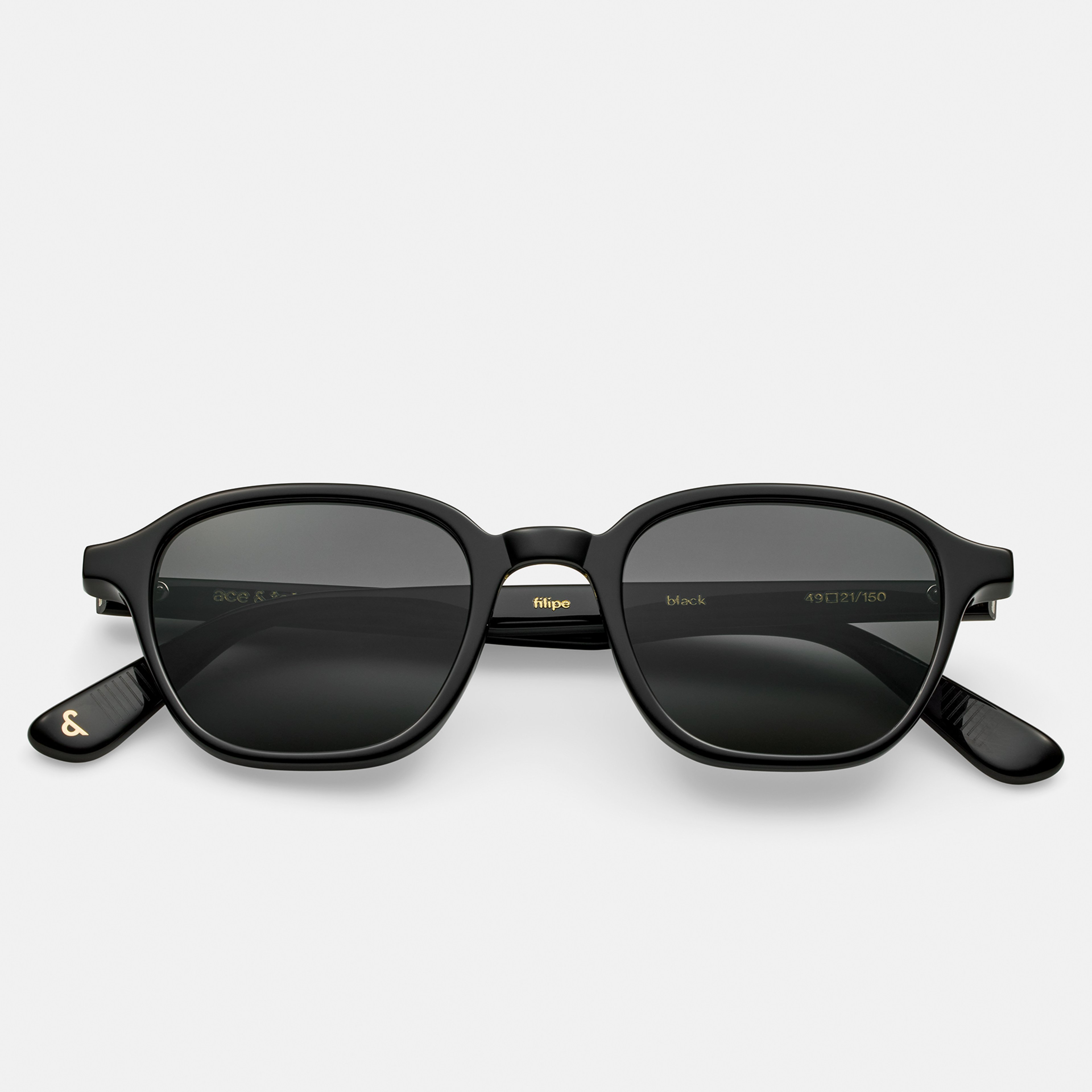 Ace & Tate Sonnenbrillen | Quadratisch Acetat in Schwarz