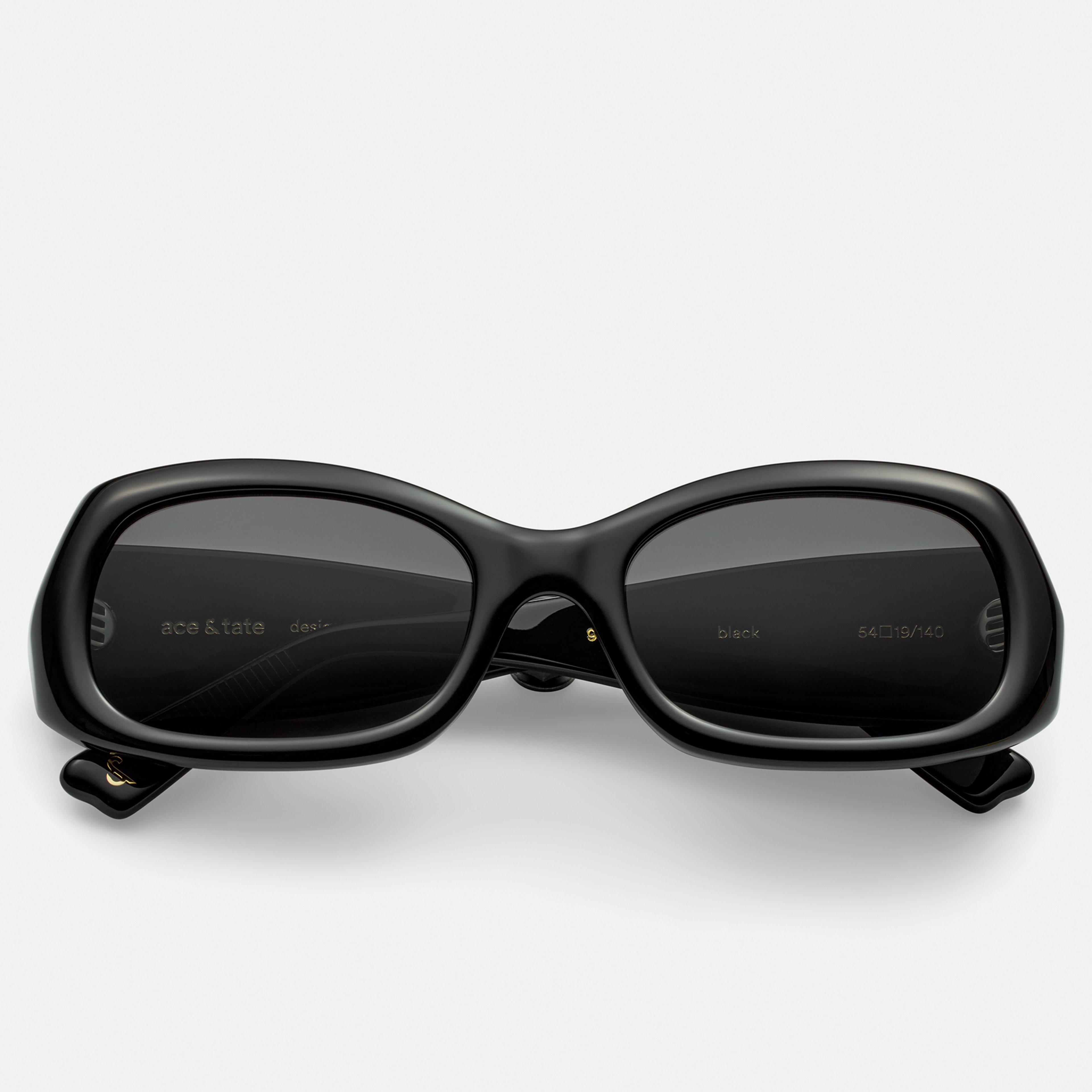 Ace & Tate Sunglasses | Oval Acetate in Black