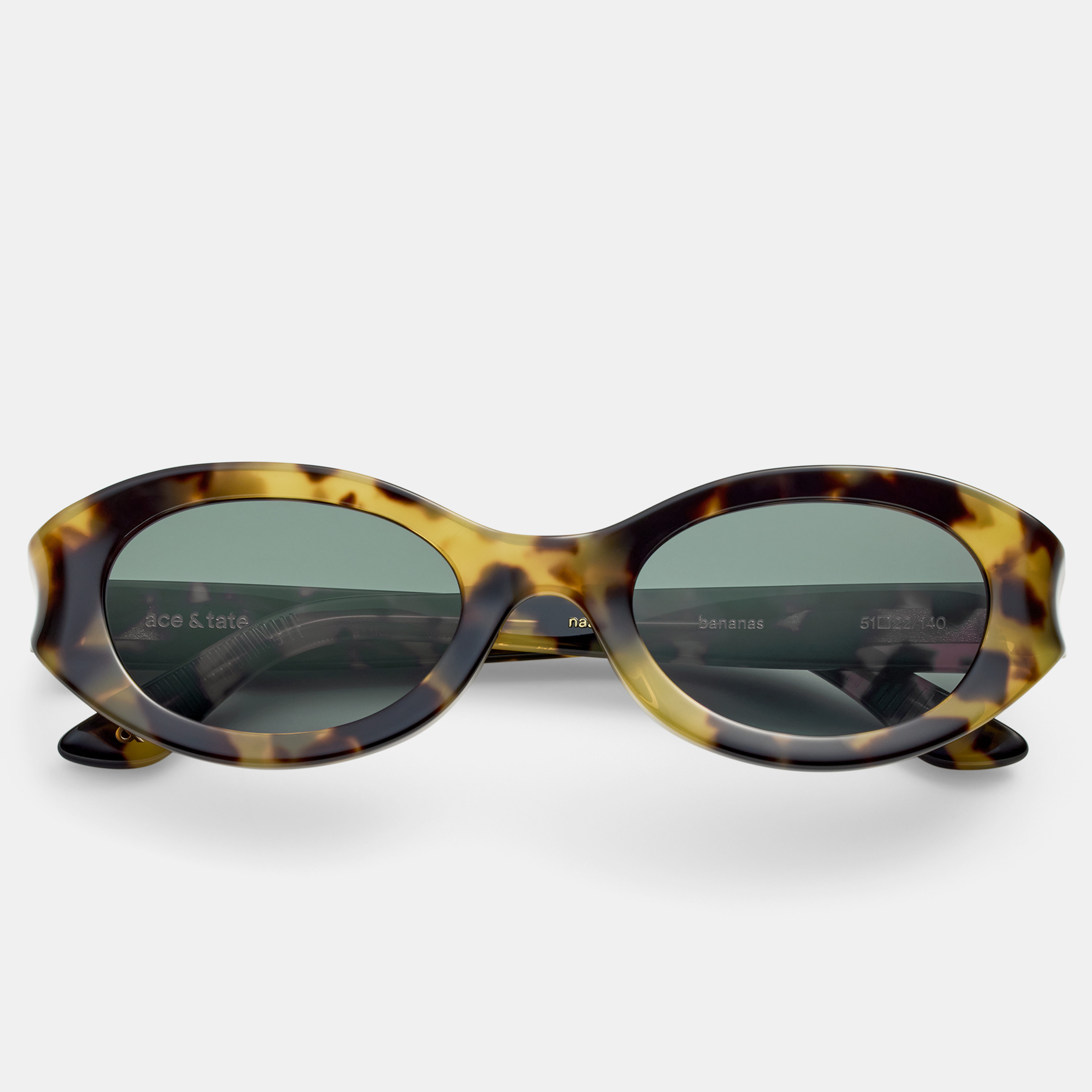 Ace & Tate Sunglasses | Oval Acetate in Black, Yellow
