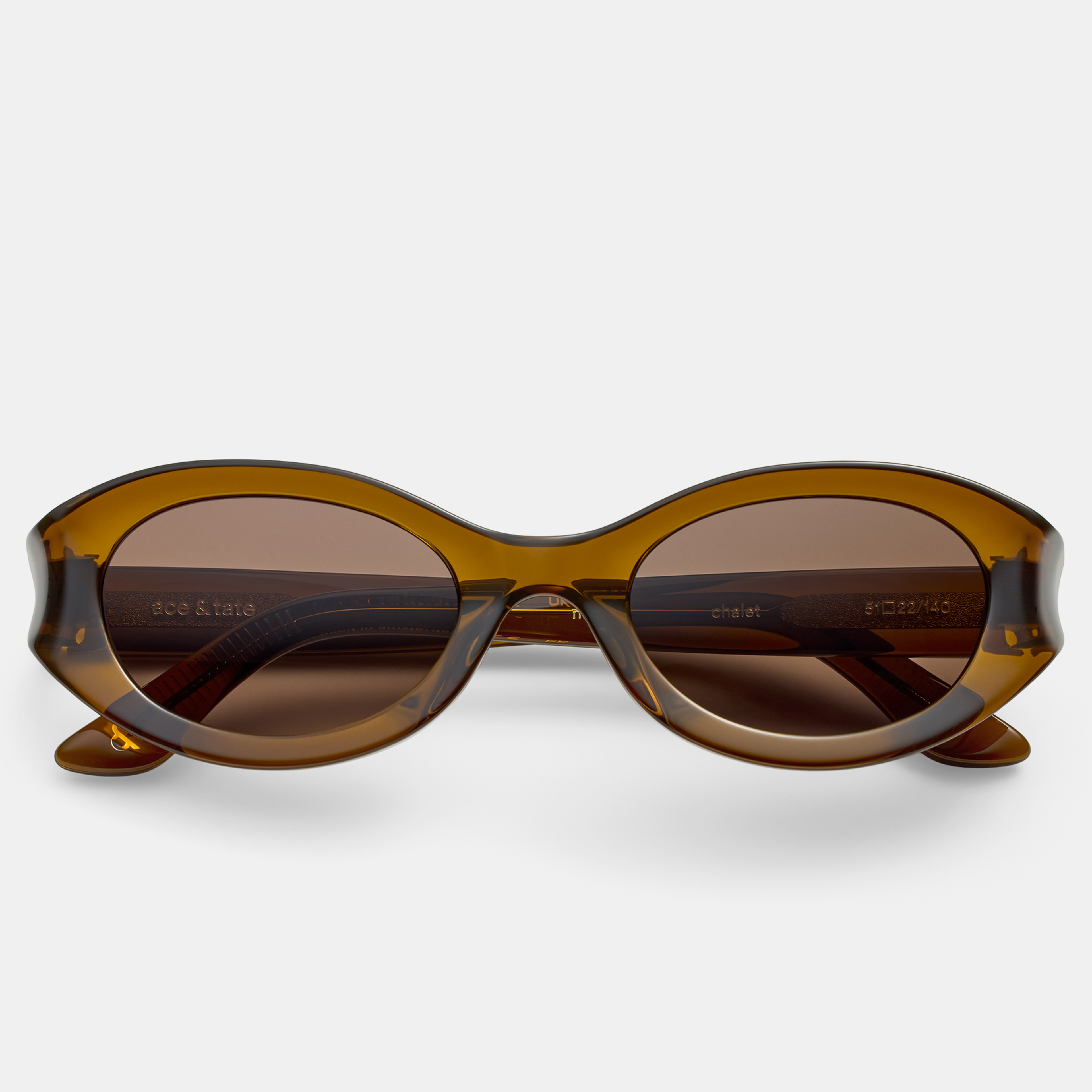 Ace & Tate Sunglasses | Oval Acetate in Brown