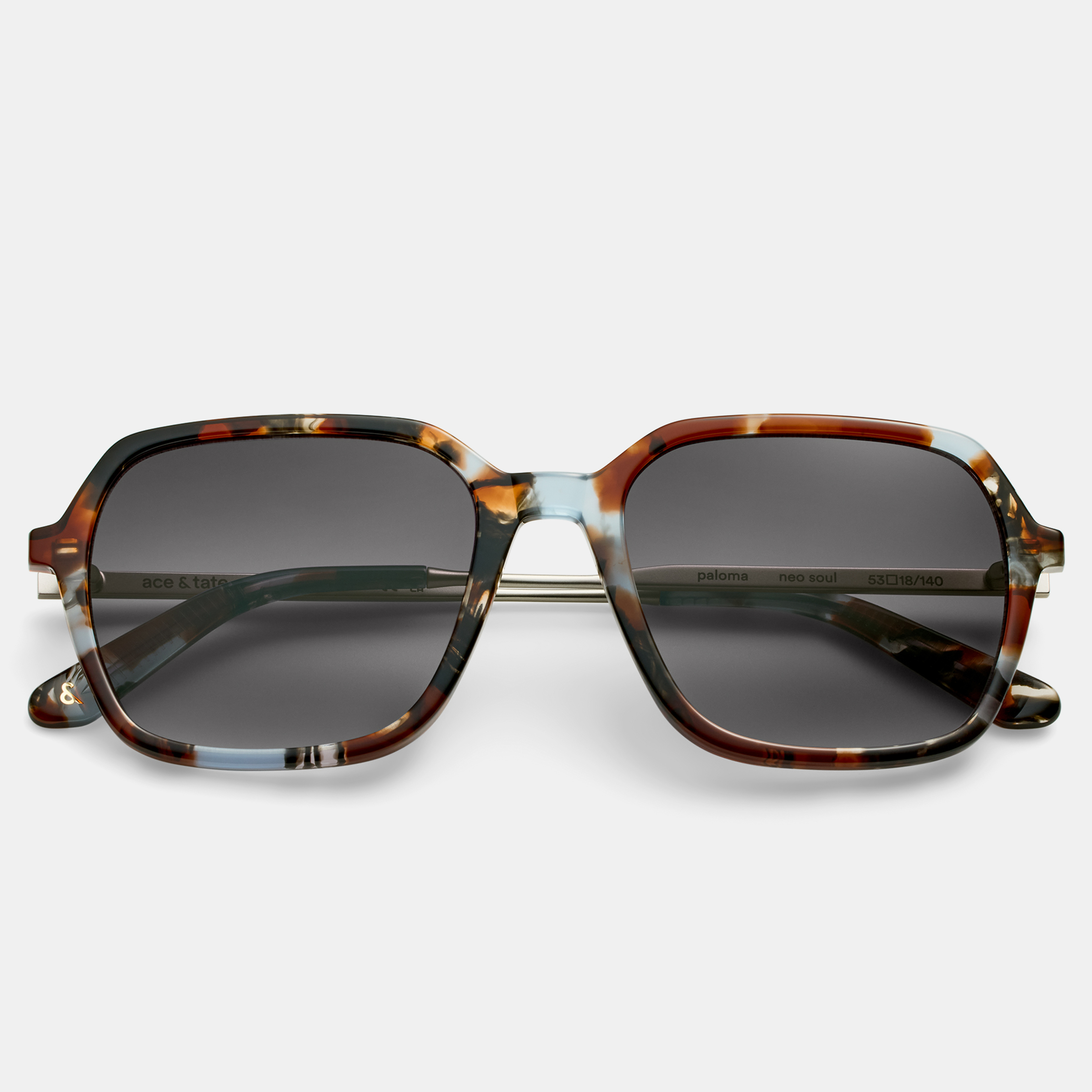 Ace & Tate Solaires | Carrée Acétate in Noir, Bleu, Marron