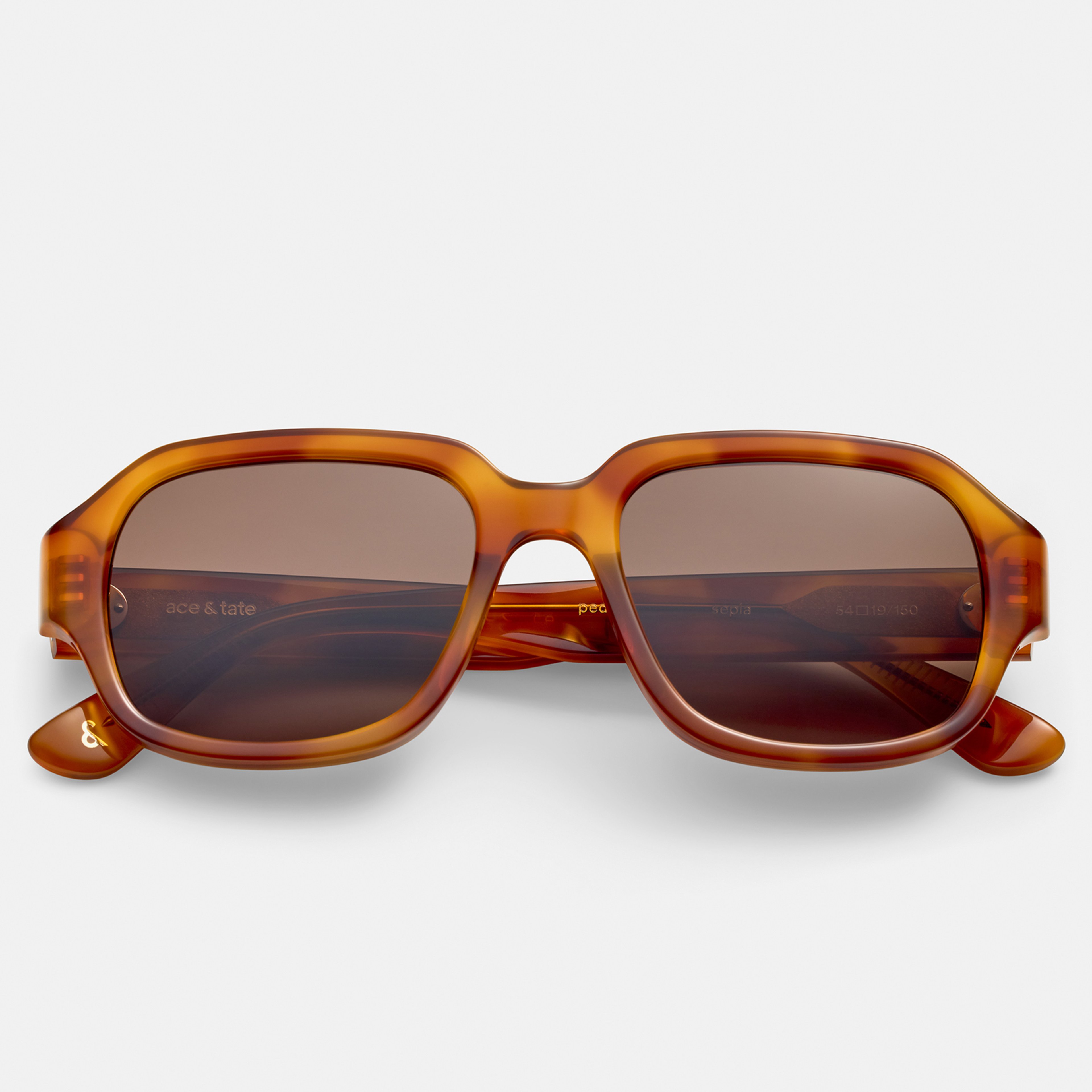 Ace & Tate Sonnenbrillen | Quadratisch Acetat in Gelb, Orange