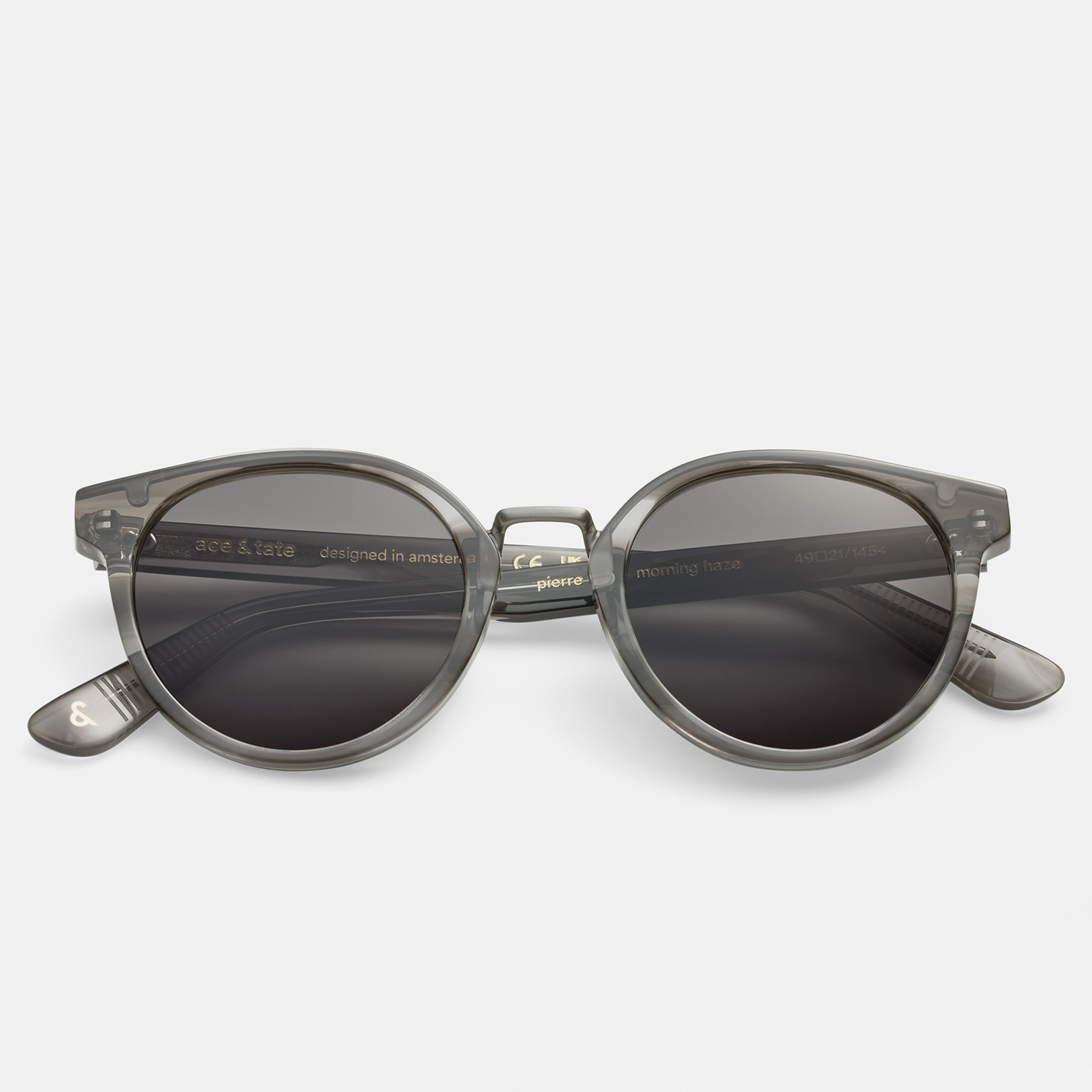 Ace & Tate Sonnenbrillen | Rund Acetat in Transparent, Grau
