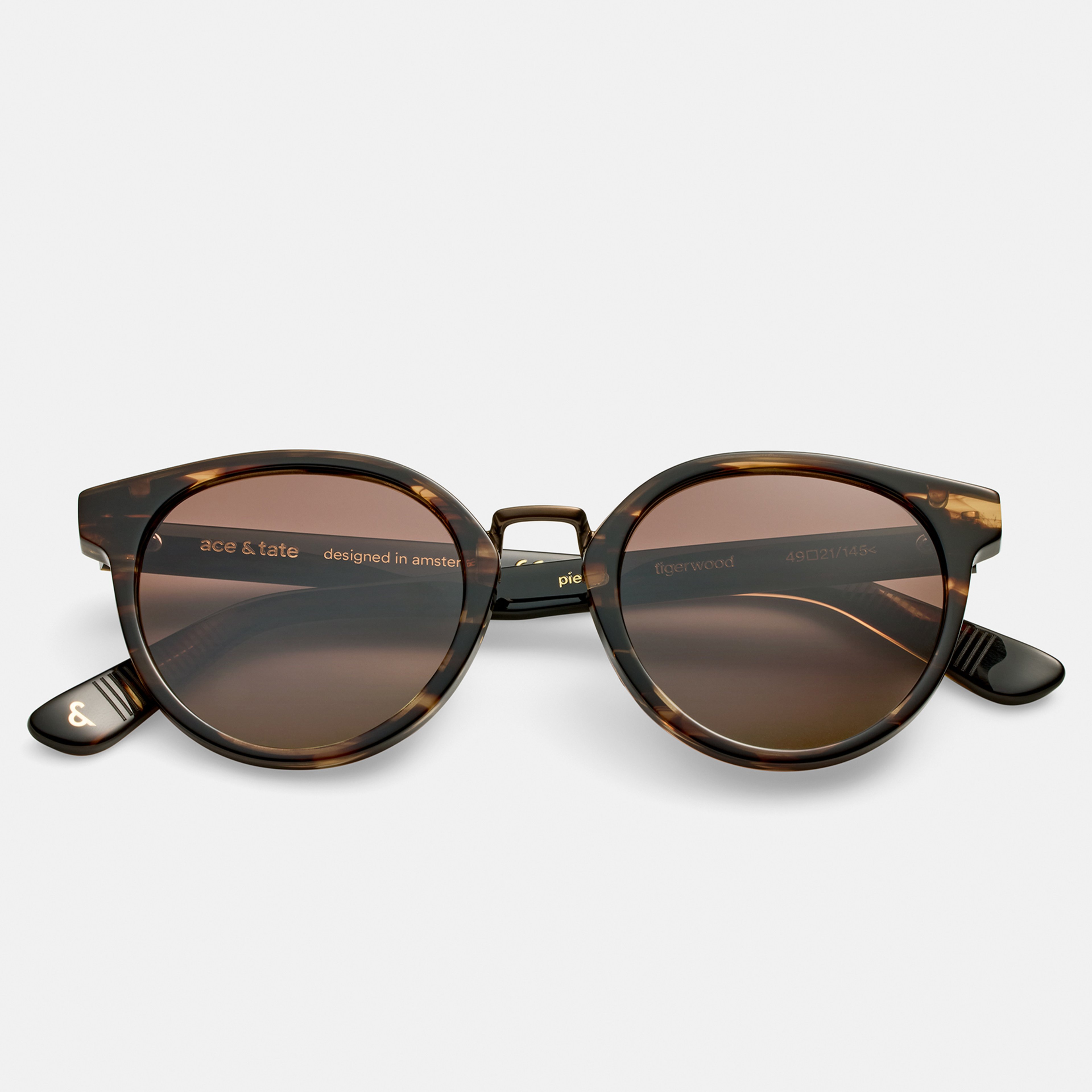 Ace & Tate Sonnenbrillen | Rund Acetat in Braun, Orange
