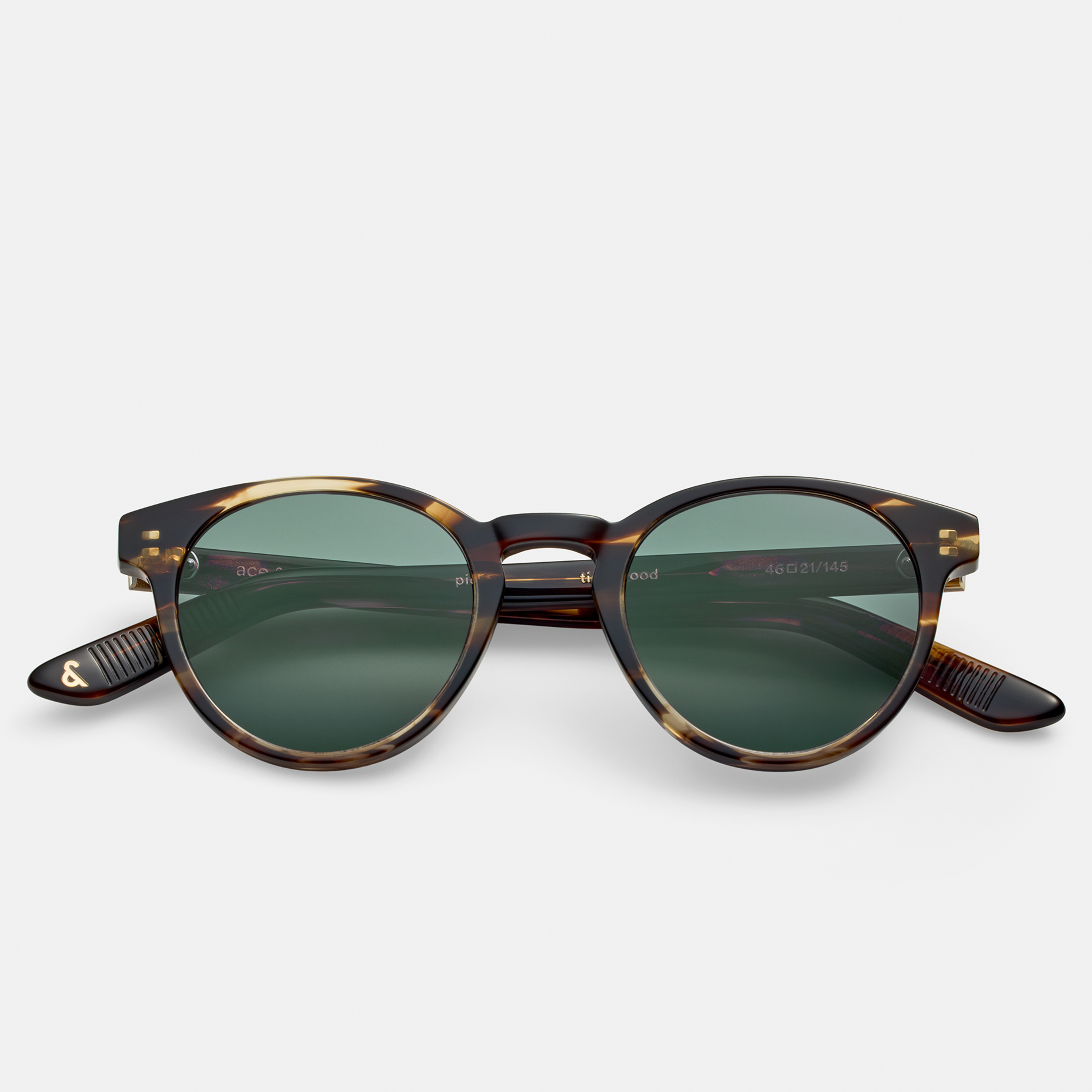 Ace & Tate Pierce in Tigerwood Ace & Tate Sunglasses | Round Acetate in Brown, Orange