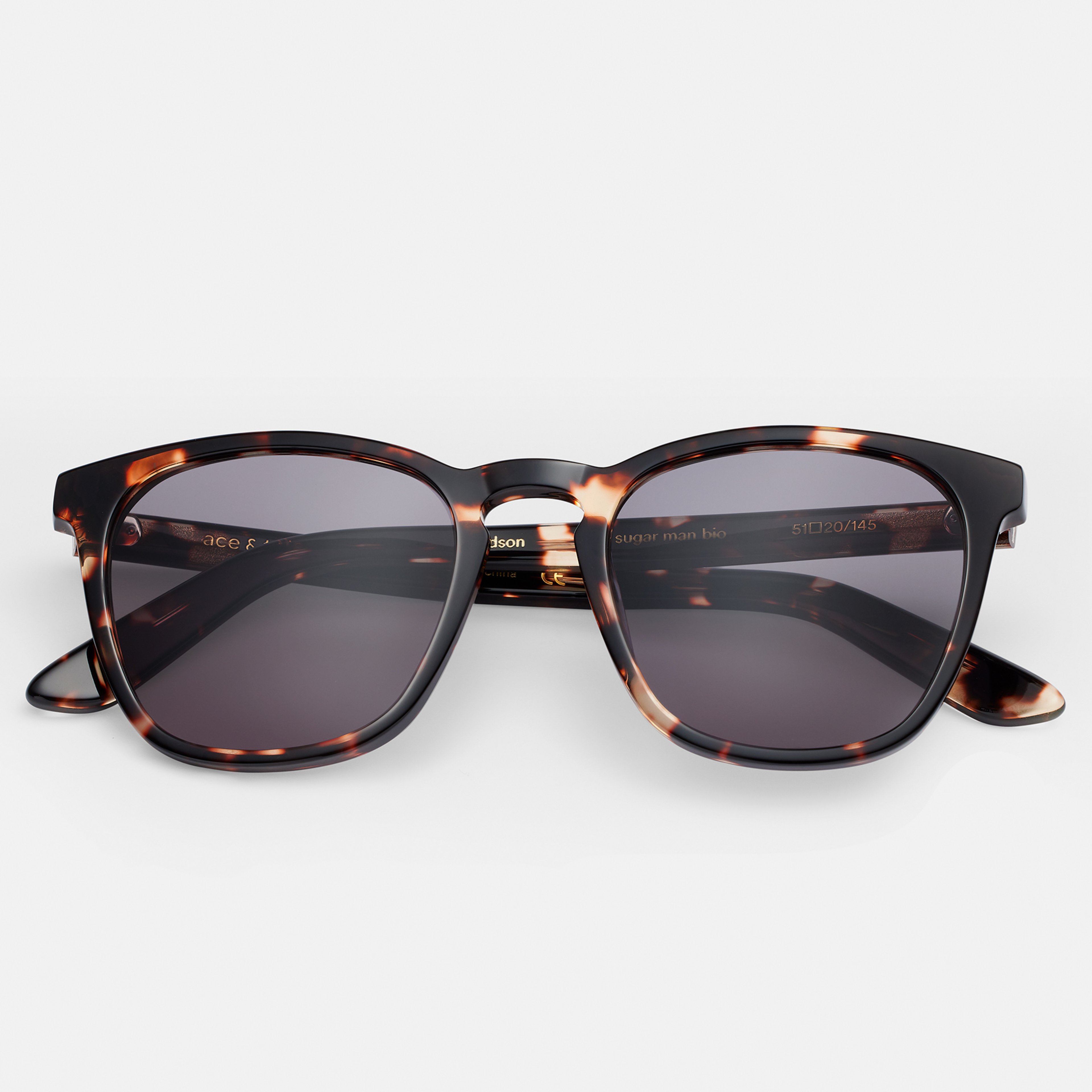 Ace & Tate Sonnenbrillen | Quadratisch Acetat in Beige, Schwarz, Braun