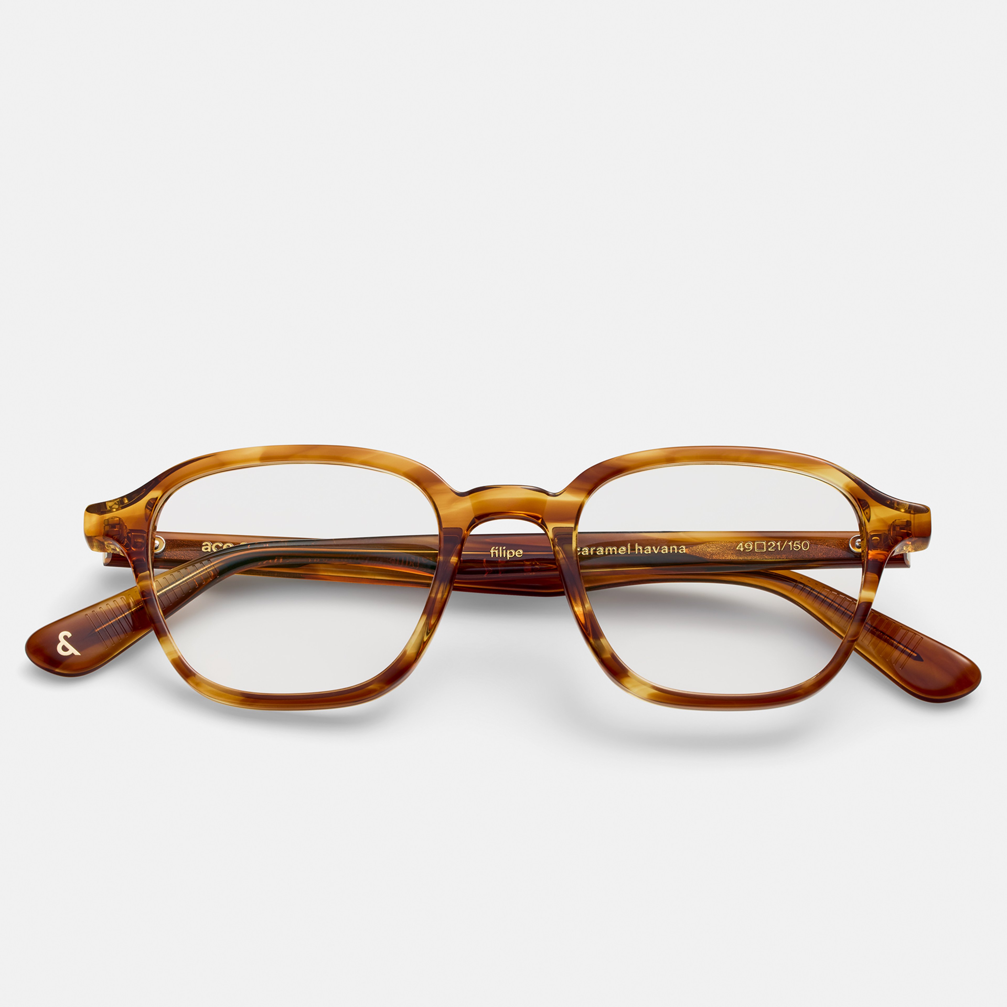 Ace & Tate Brillen | Vierkant Acetaat in Bruin, Oranje
