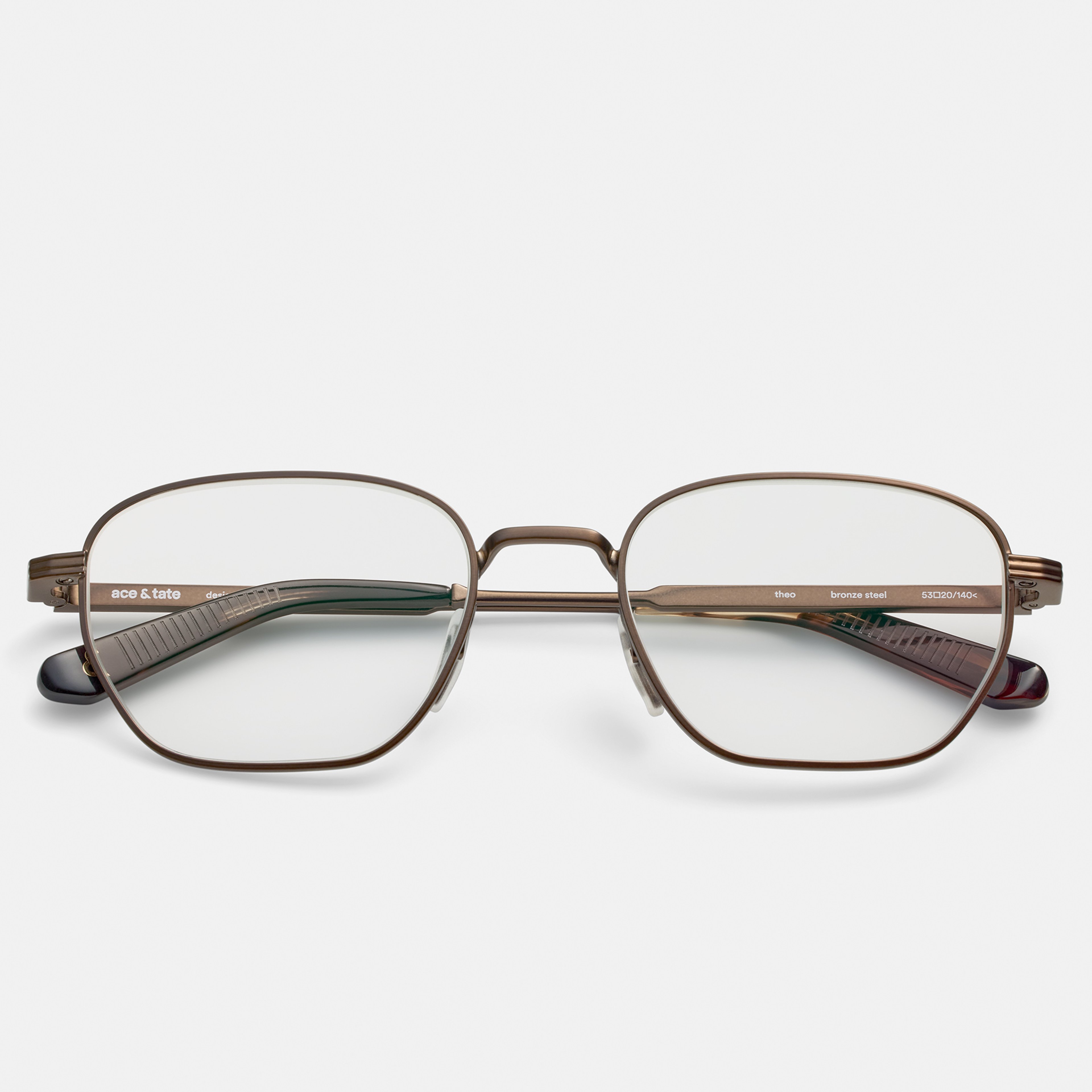 Ace & Tate Glasses | Hexagonal Metal in Brown
