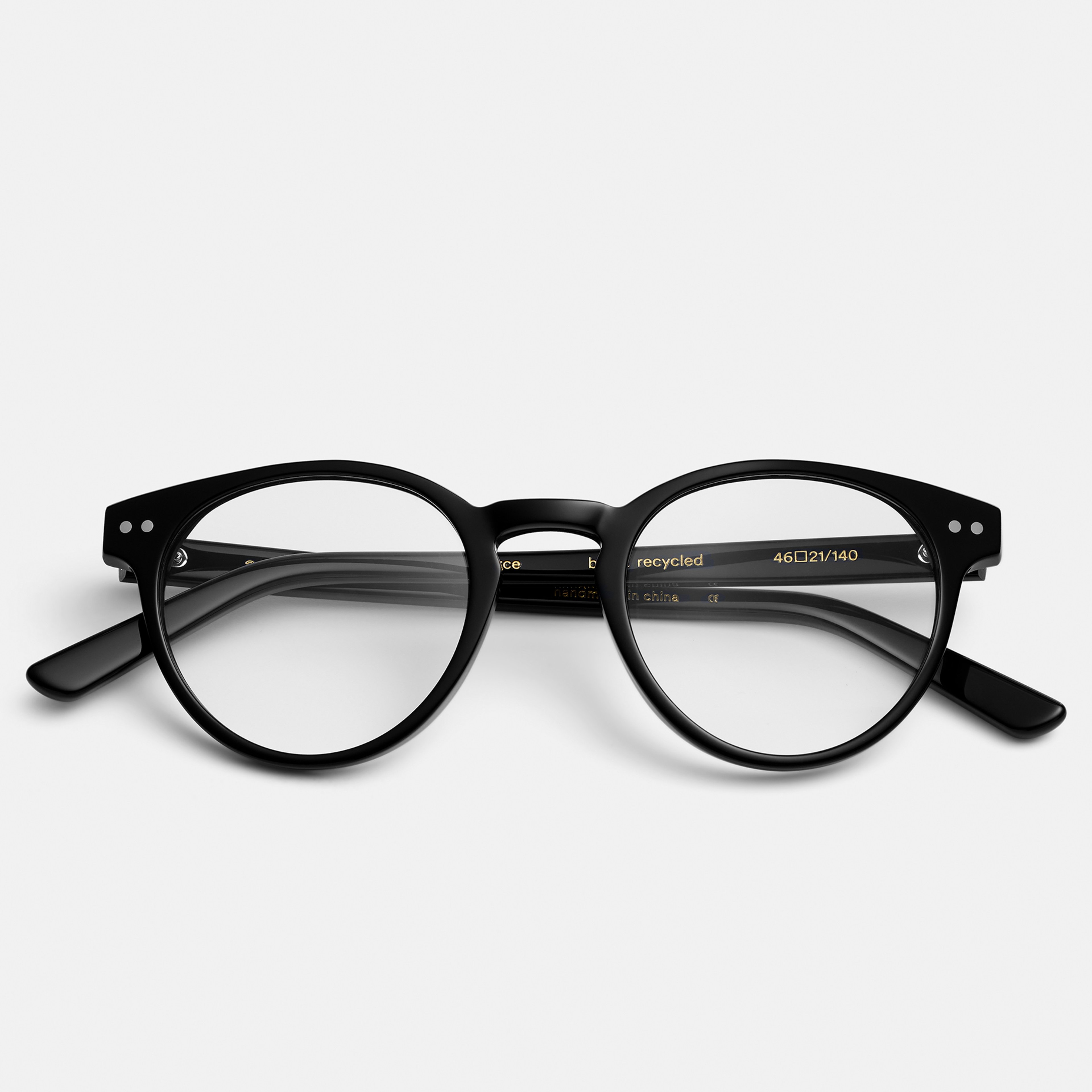 Ace & Tate Glasses | Round Acetate in Black