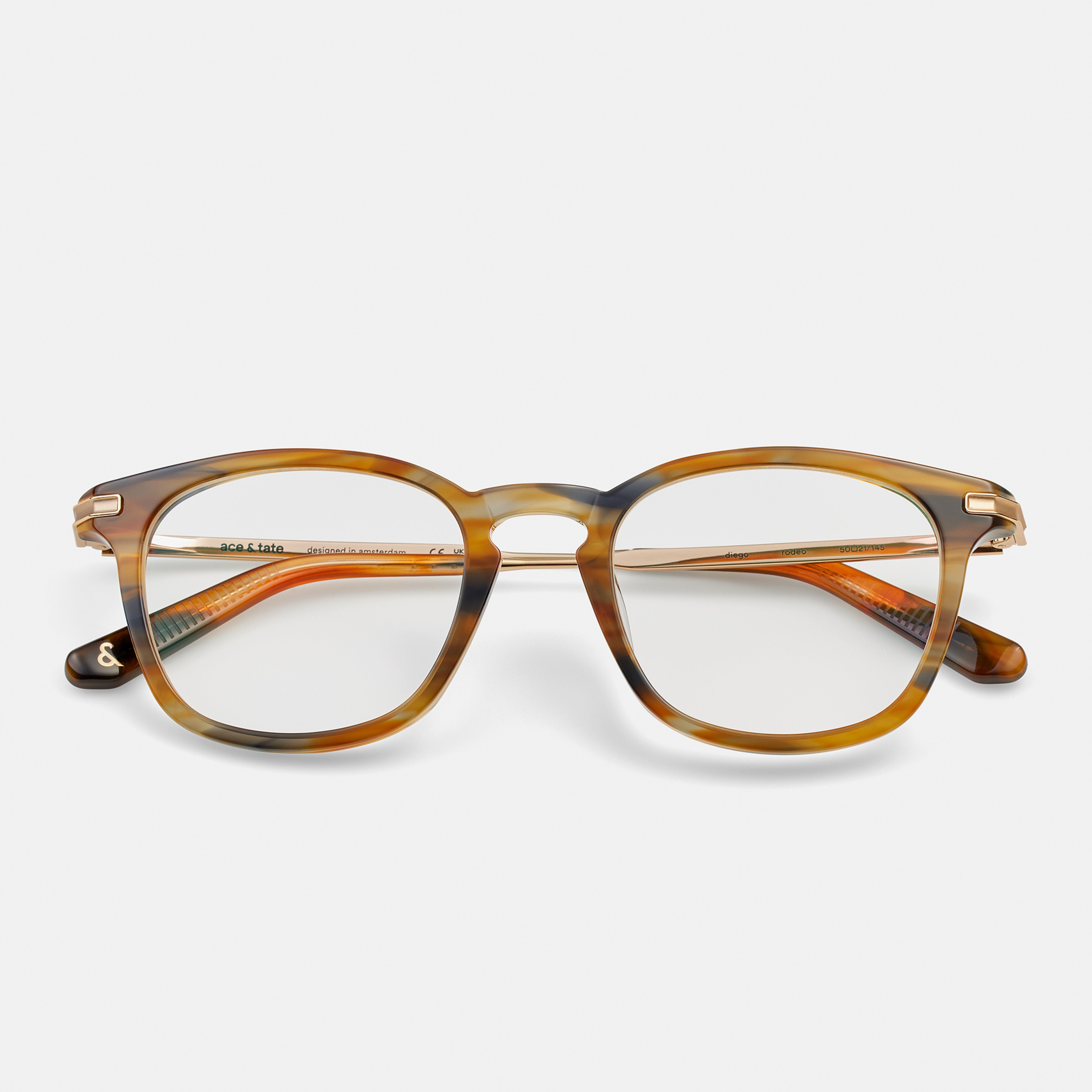 Ace & Tate Glasses | Hexagonal Acetate in Black, Brown, Orange