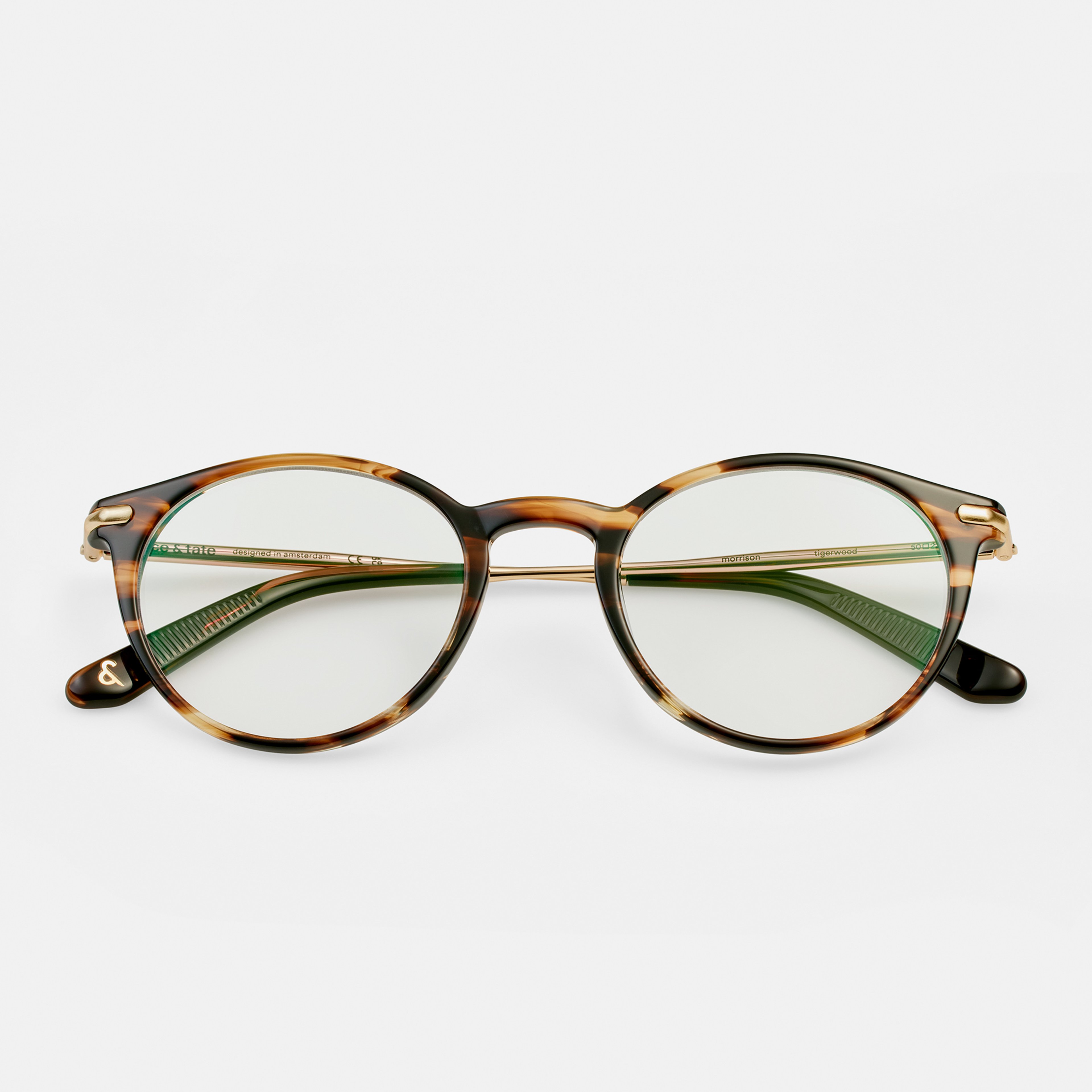Ace & Tate Morrison Extra Small in Tigerwood Ace & Tate Brillen | Acetat in Braun, Orange
