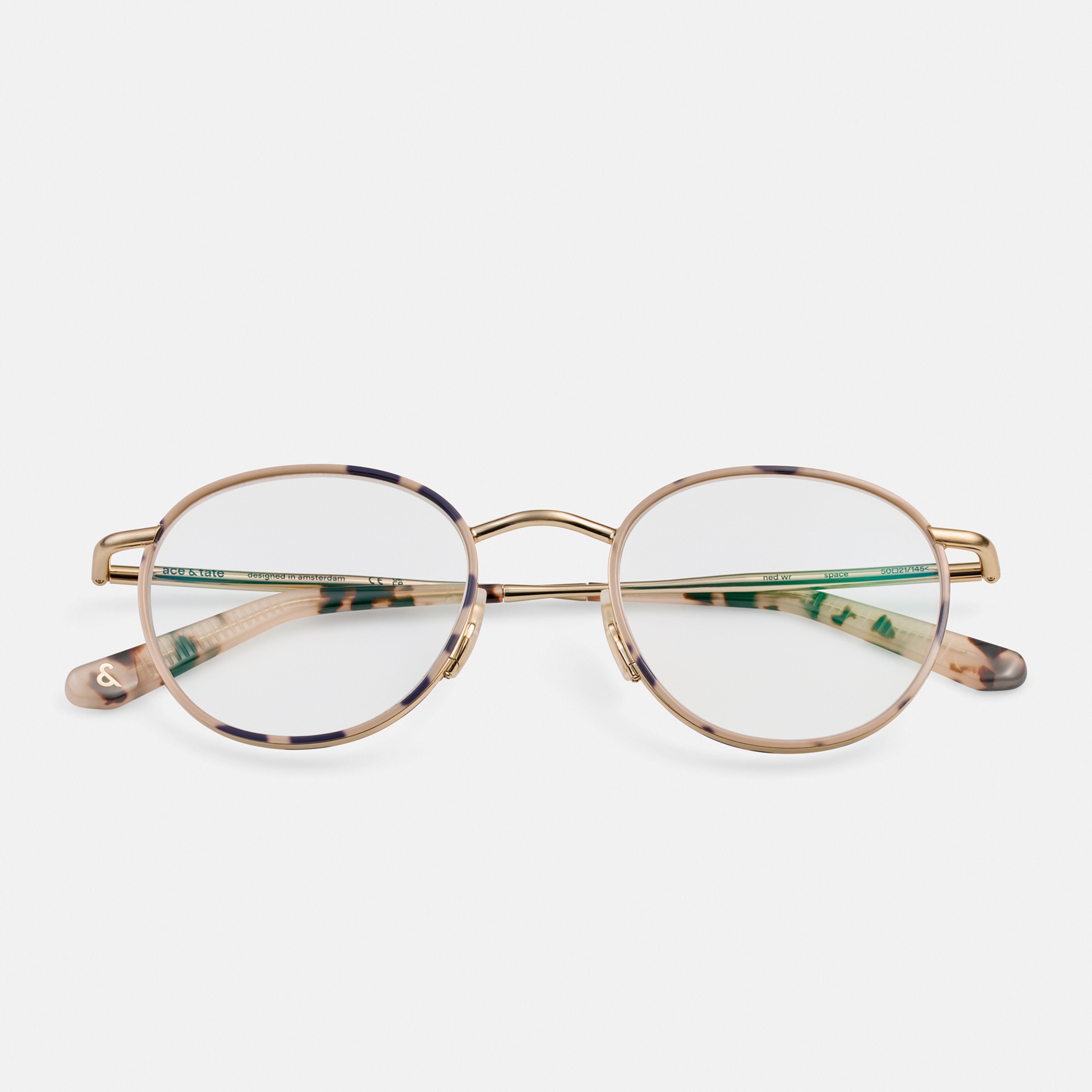 Ace & Tate Glasses |  Metal in Beige, Black, Gold