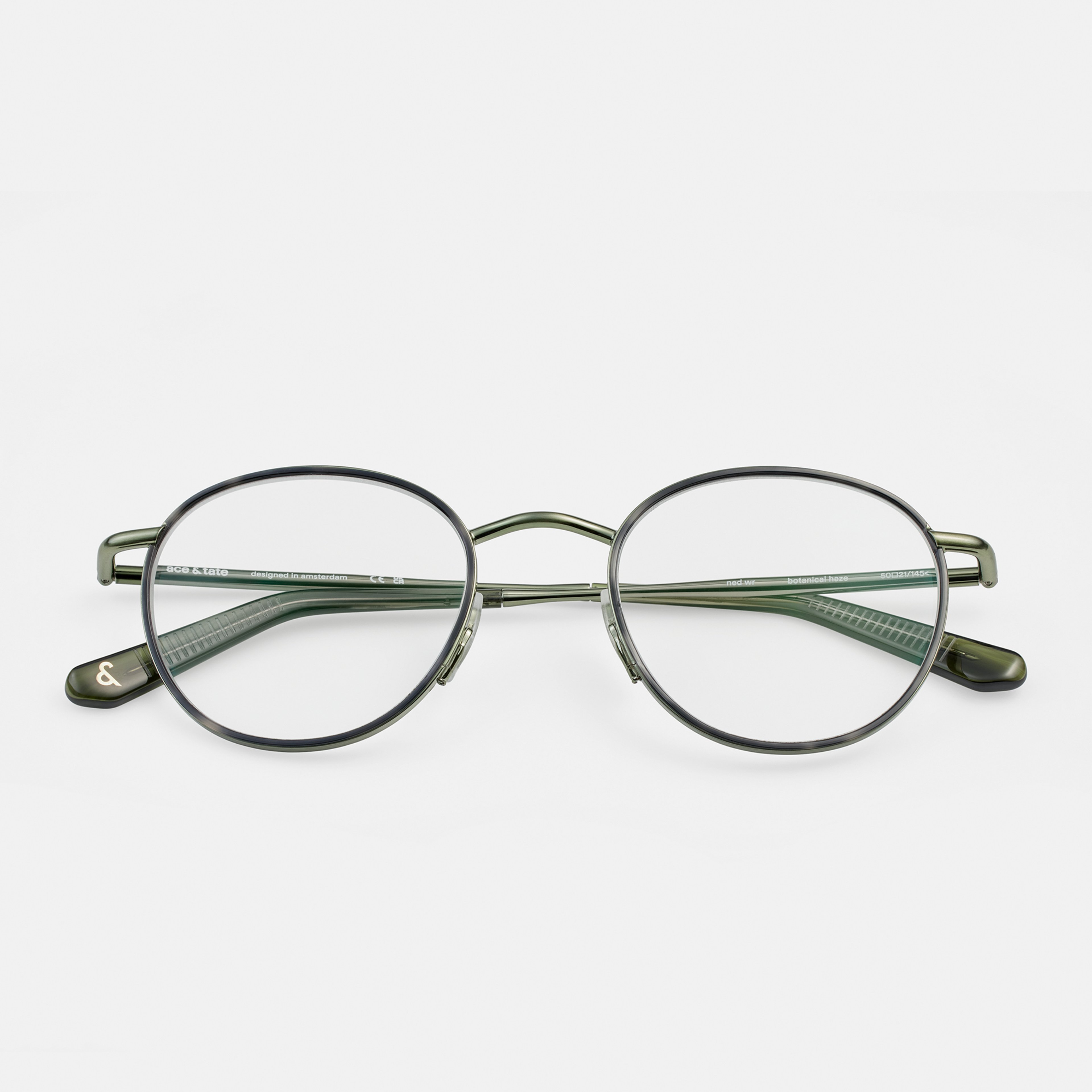 Ace & Tate Glasses |  Metal in Black, Green