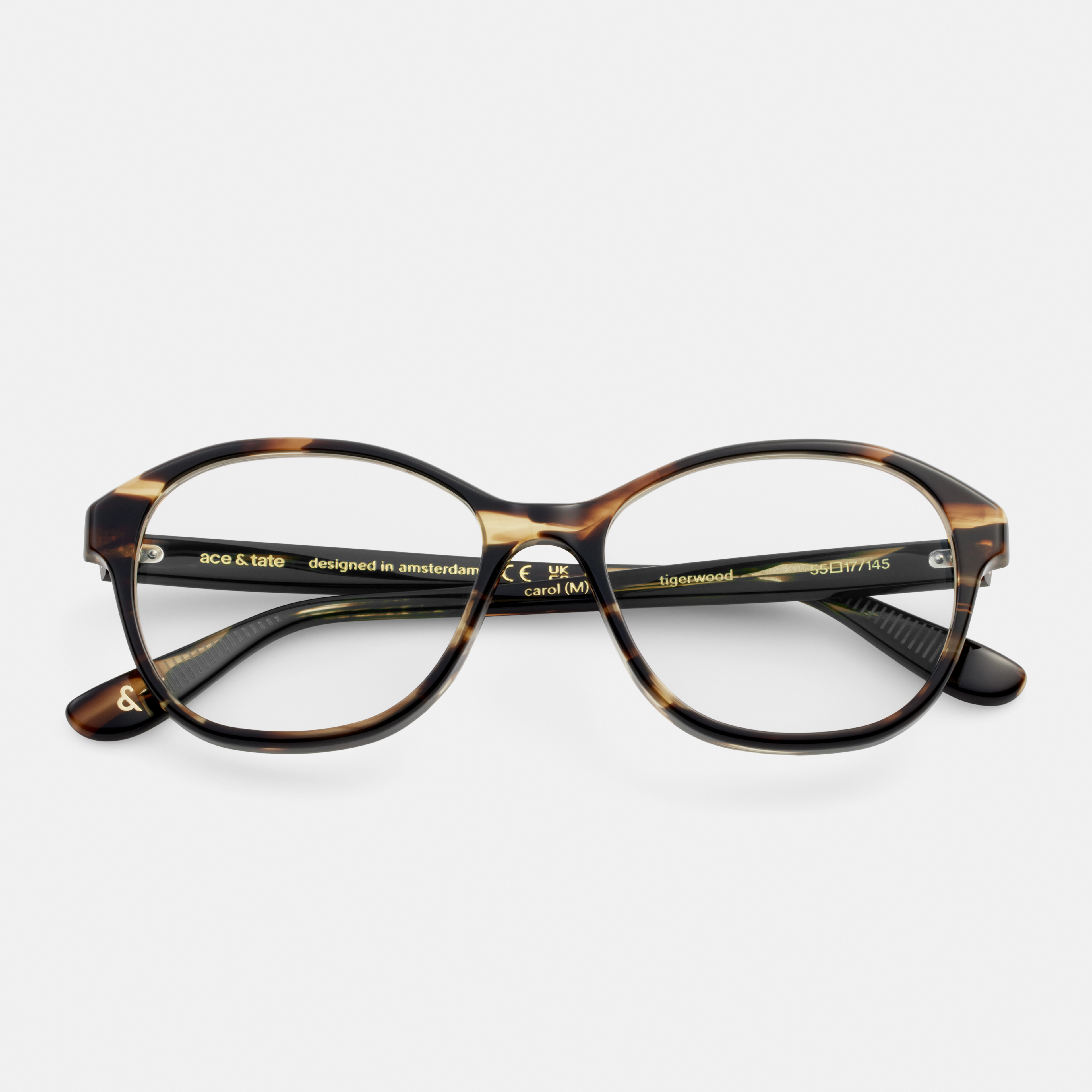 Ace & Tate Glasses | Round Acetate in Brown, Orange