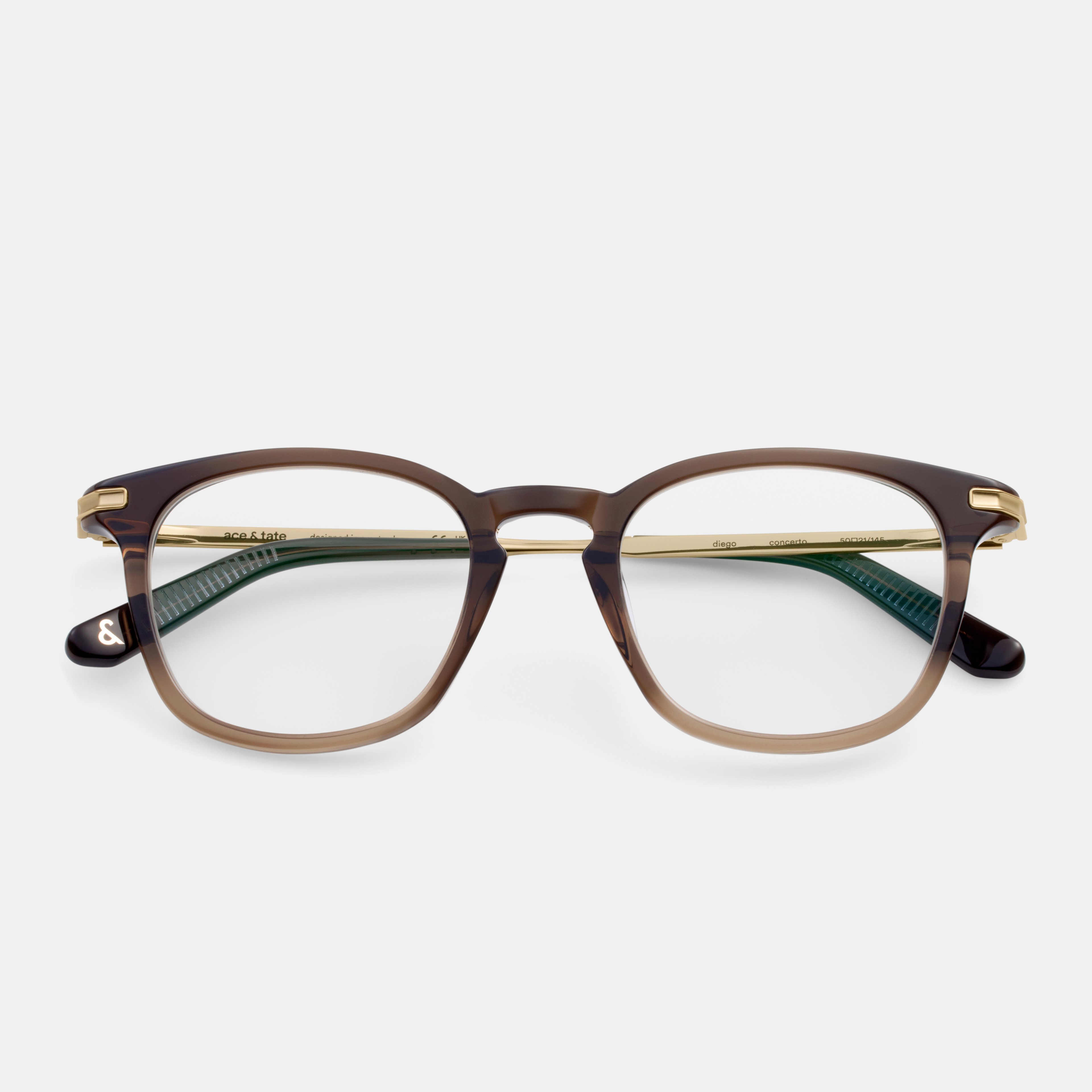 Ace & Tate Glasses | Hexagonal Acetate in Brown