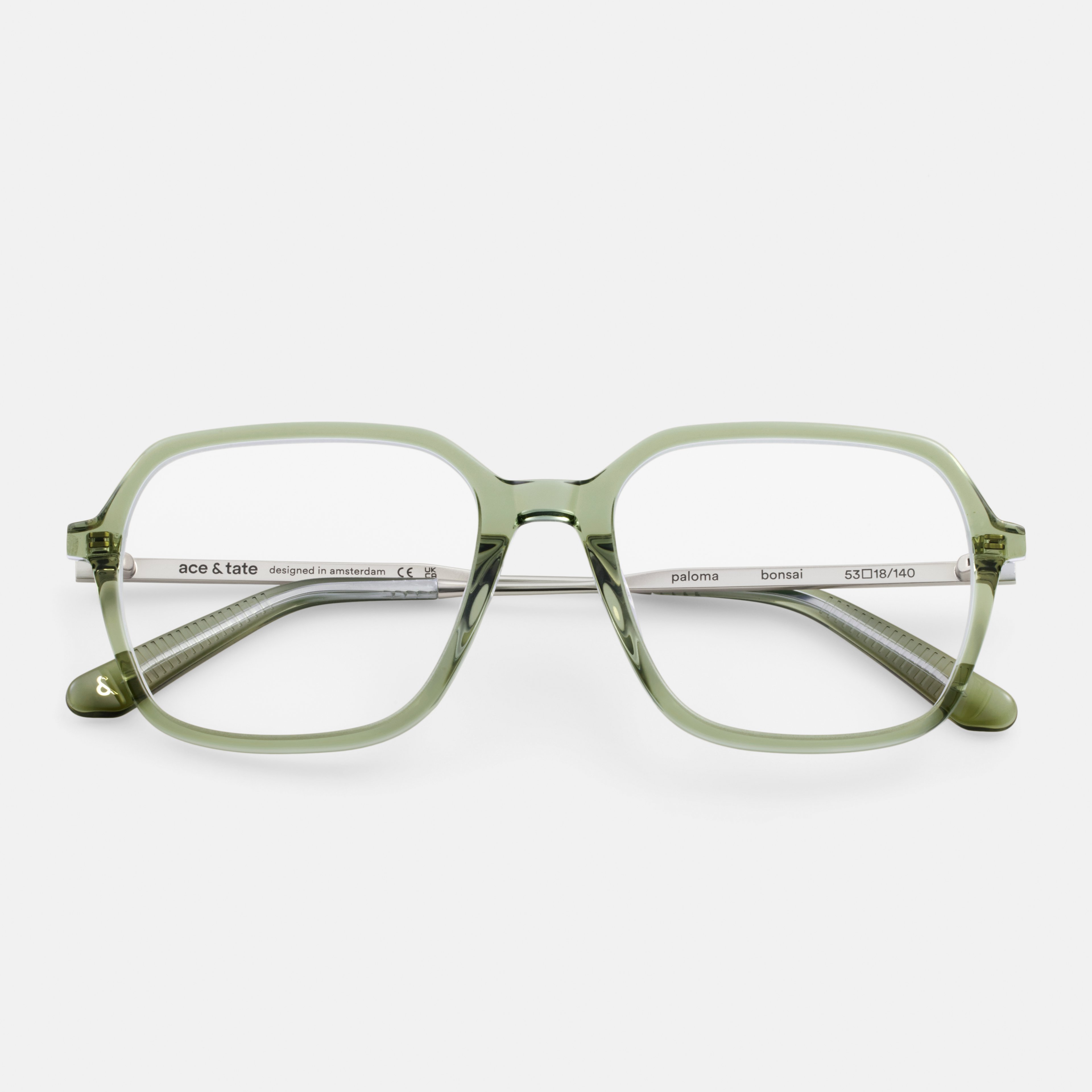 Ace & Tate Glasses | Square Metal in Green