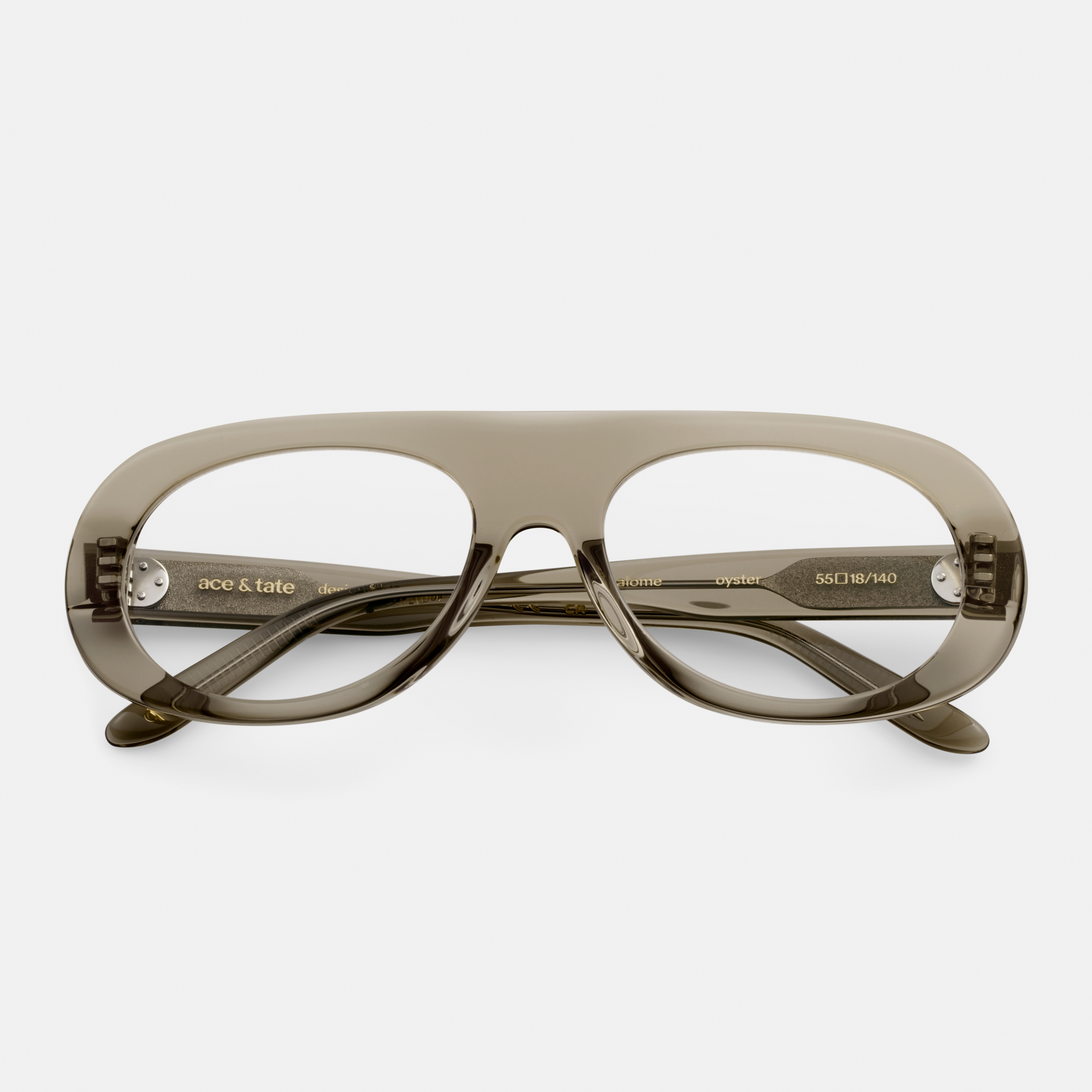 Ace & Tate Glasses | Round Acetate in Grey