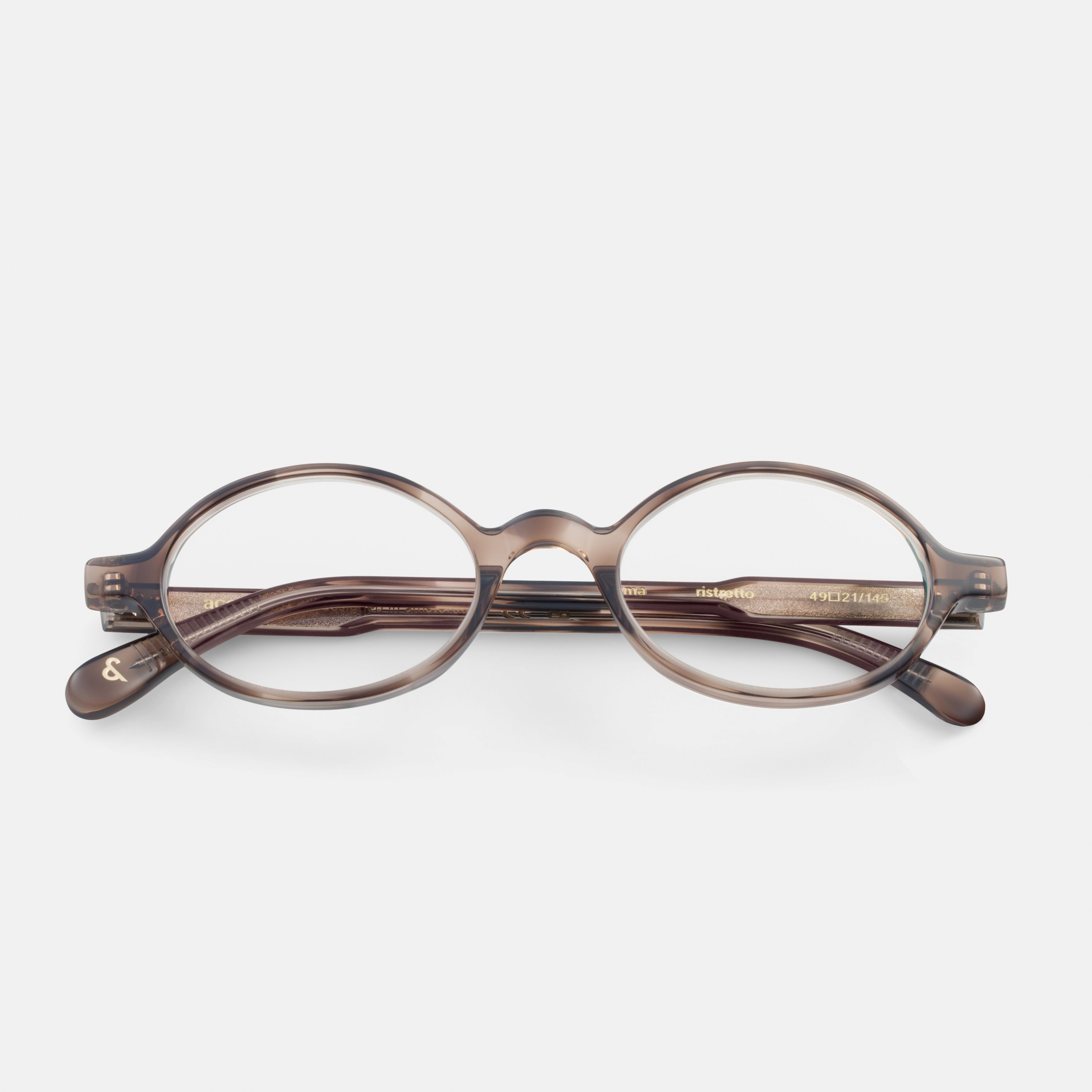 Ace & Tate Glasses | Round Acetate in Beige, Brown