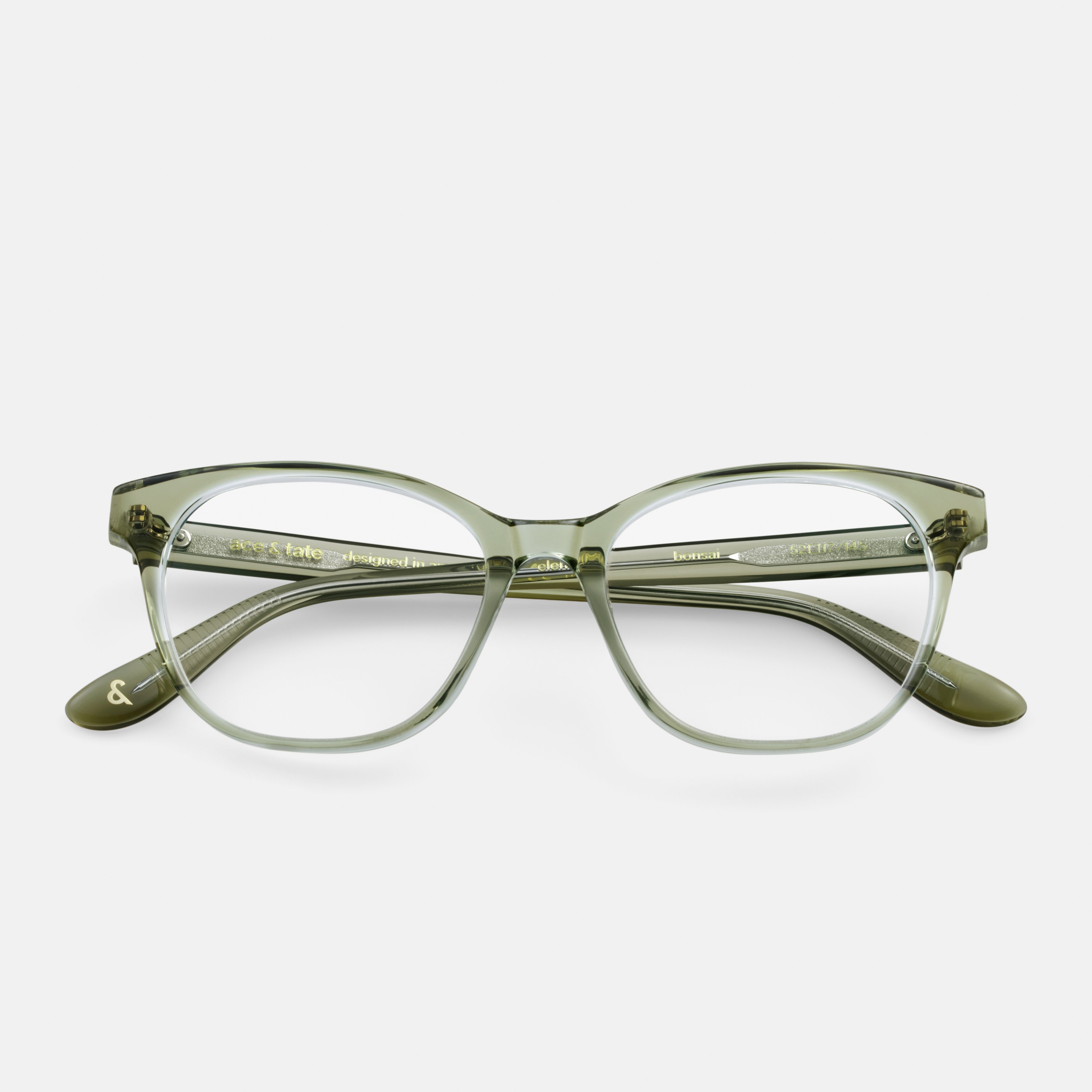 Ace & Tate Glasses | Square Acetate in Green