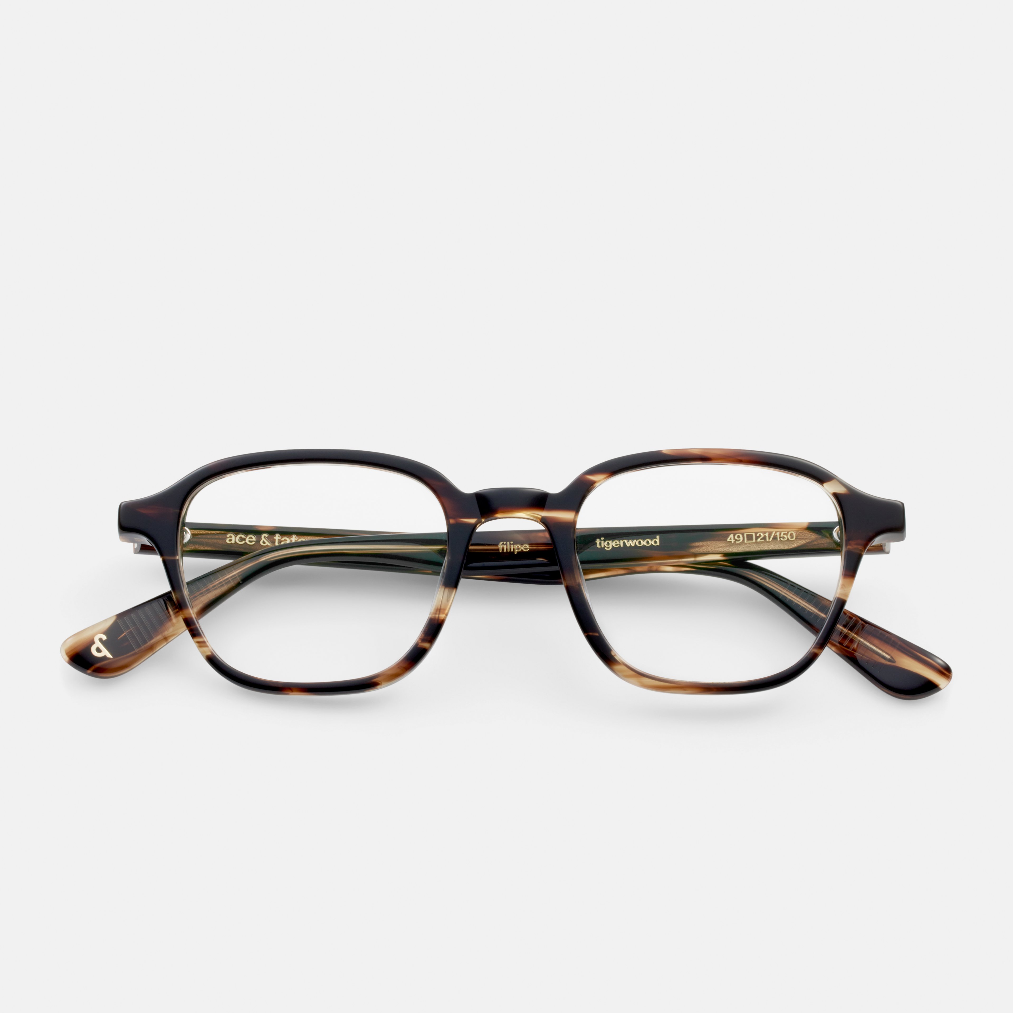 Ace & Tate Glasses | Square Acetate in Brown, Orange