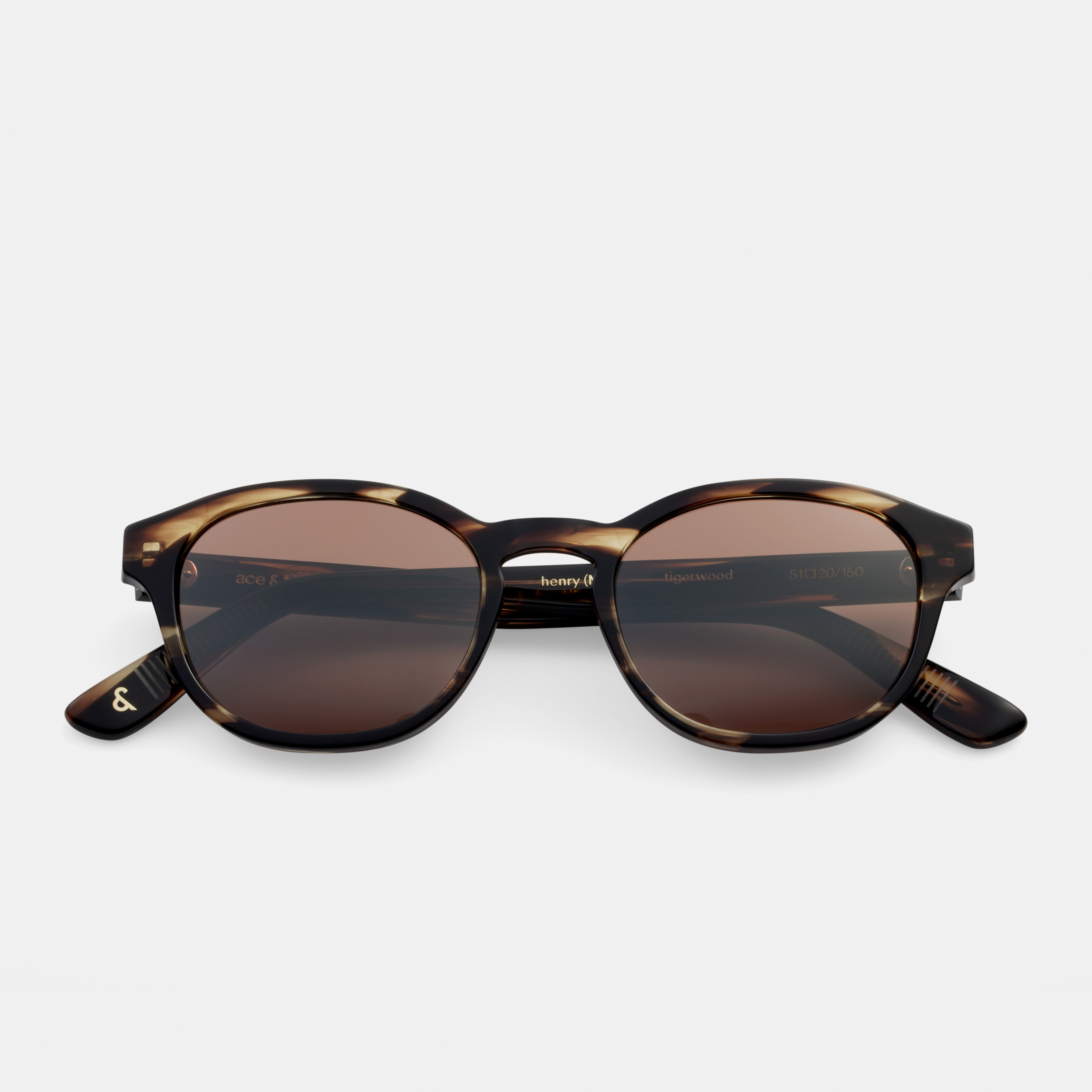 Ace & Tate Solaires | Ronde Acétate in Marron, Orange