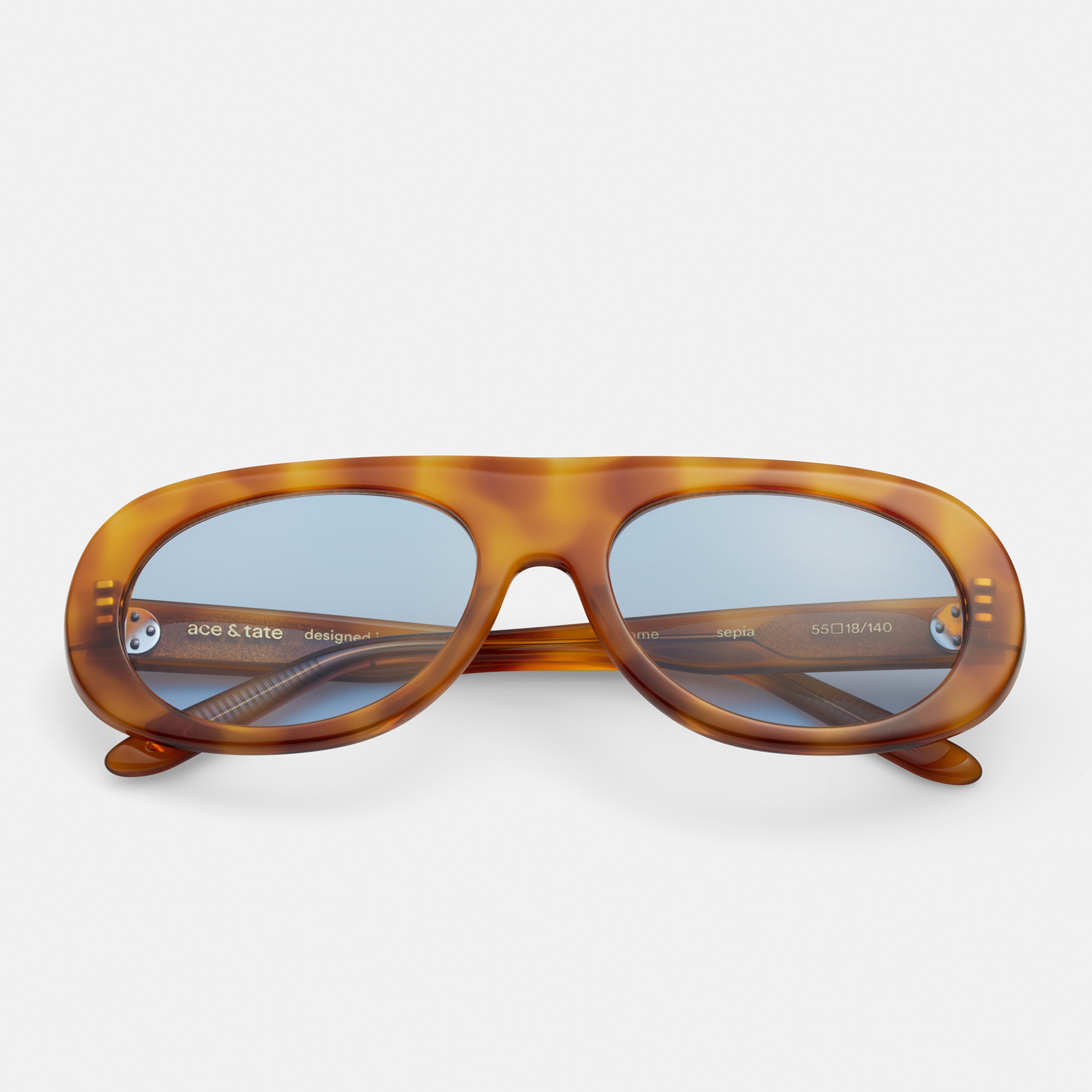 Ace & Tate Sunglasses | Round Acetate in Brown