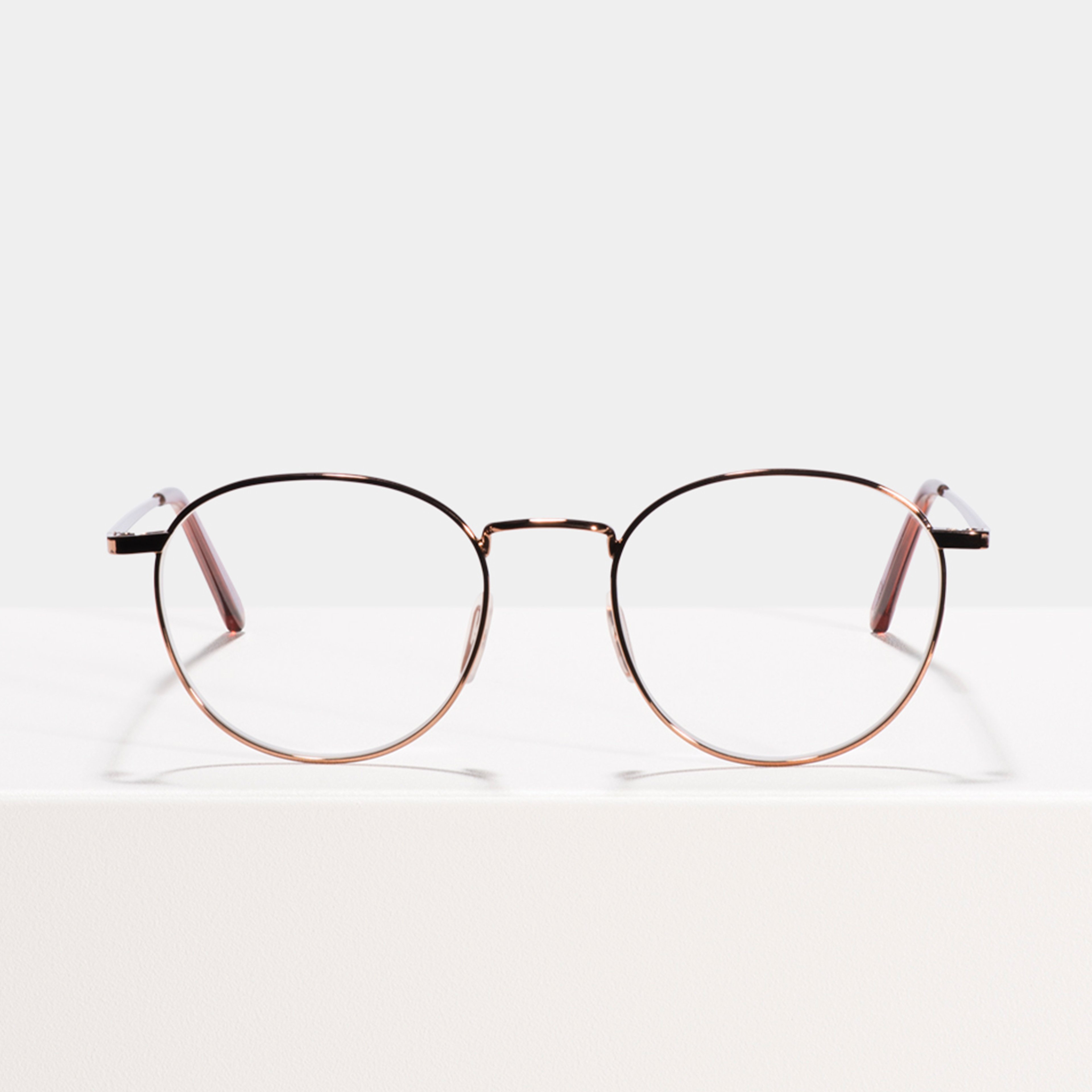 Ace & Tate Glasses | Round Metal in Brown, Red
