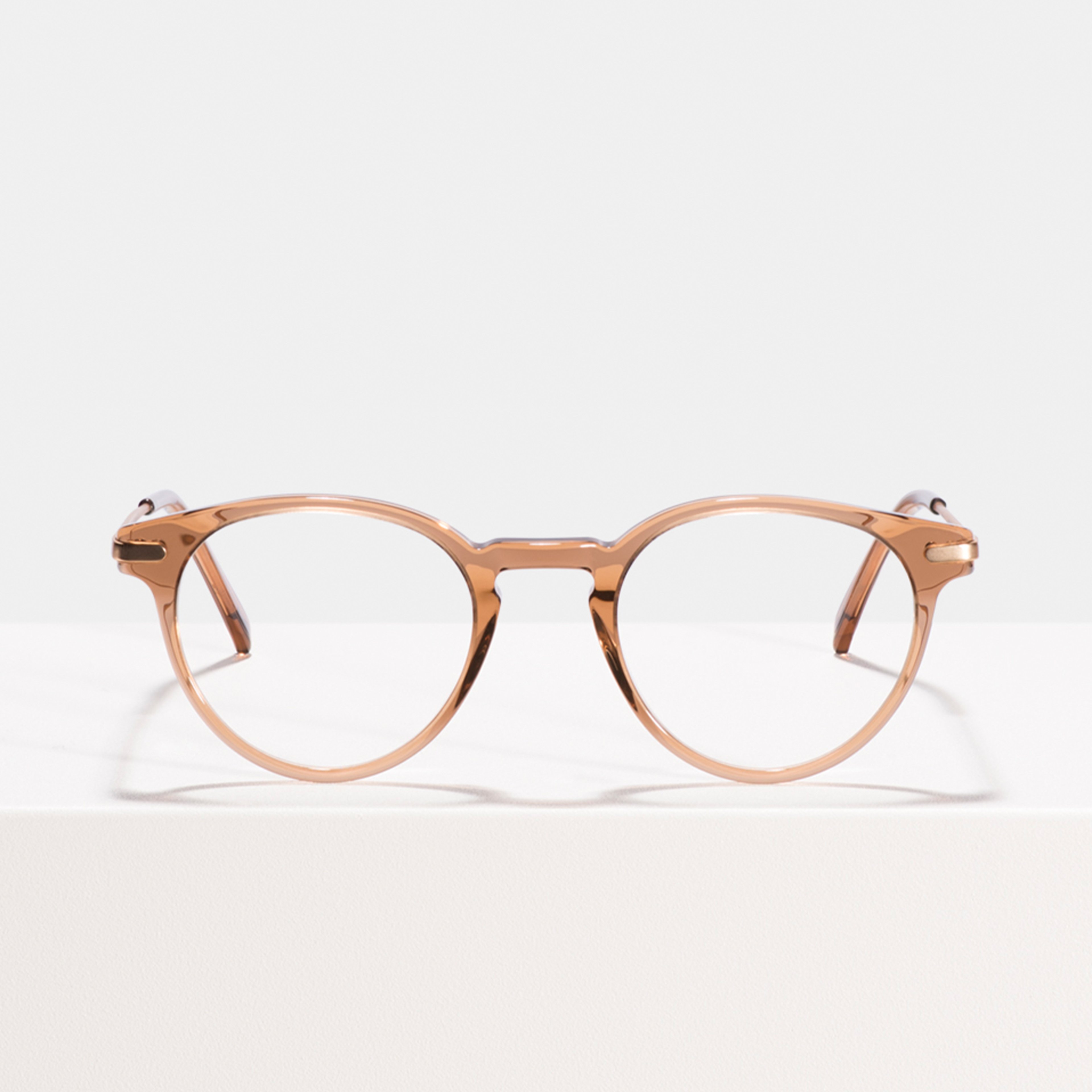 Ace & Tate Pierce Metal Temple in Golden Brown Ace & Tate Glasses | Round Acetate in Brown