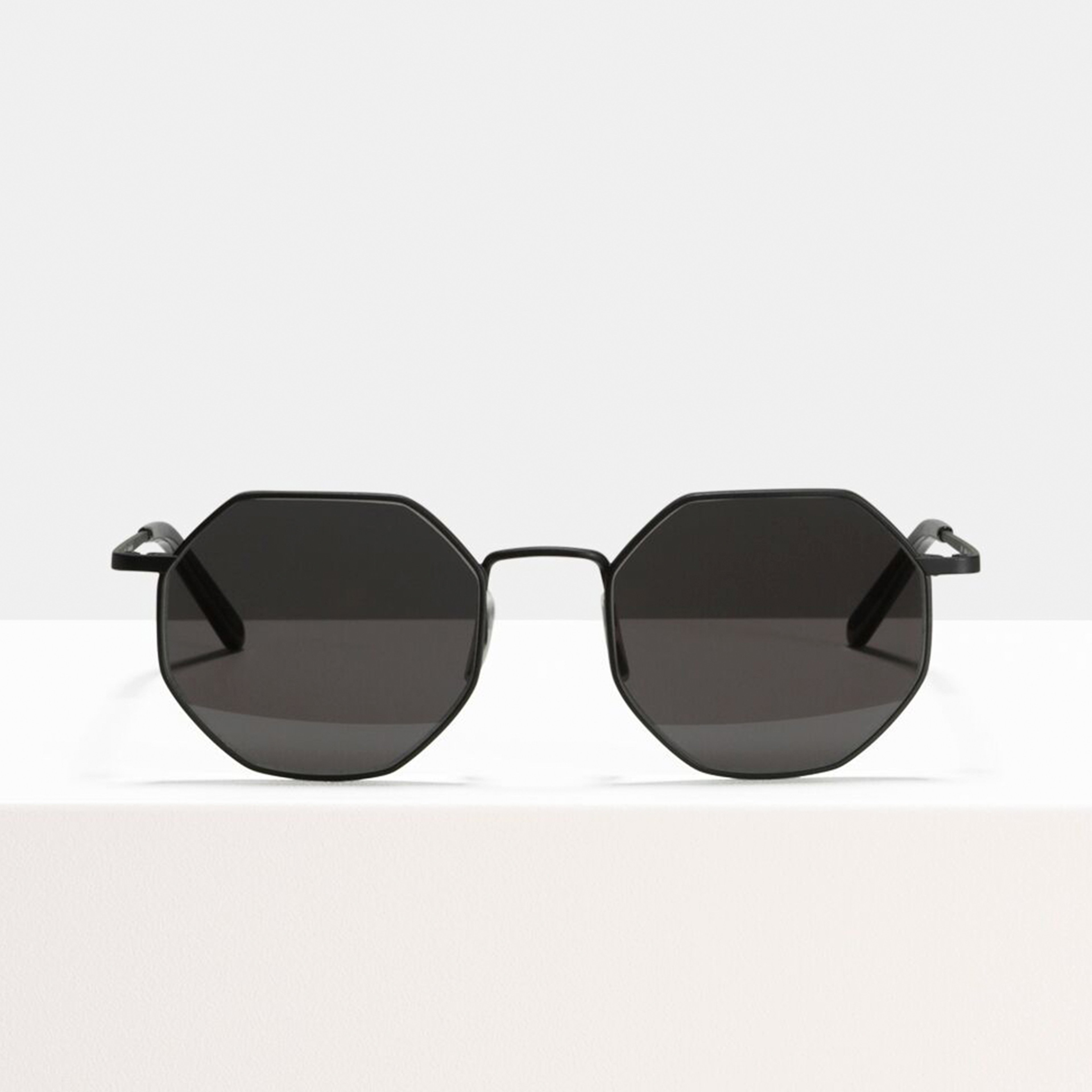 Ace & Tate Elton Small in Matte Black Ace & Tate Sunglasses | Hexagonal Acetate in Black