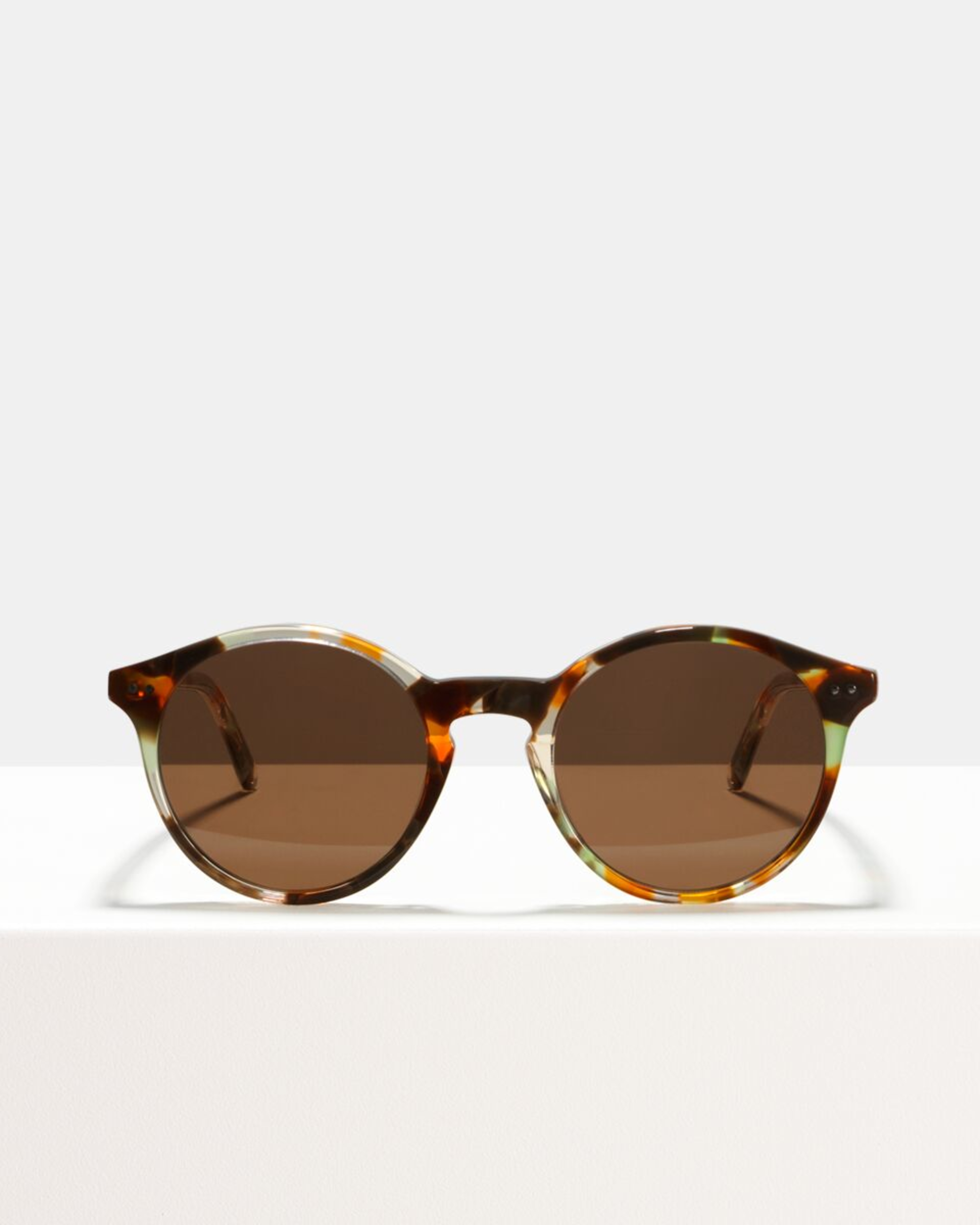 Ace & Tate Sunglasses | rond acetaat in Bruin, Groen, Oranje