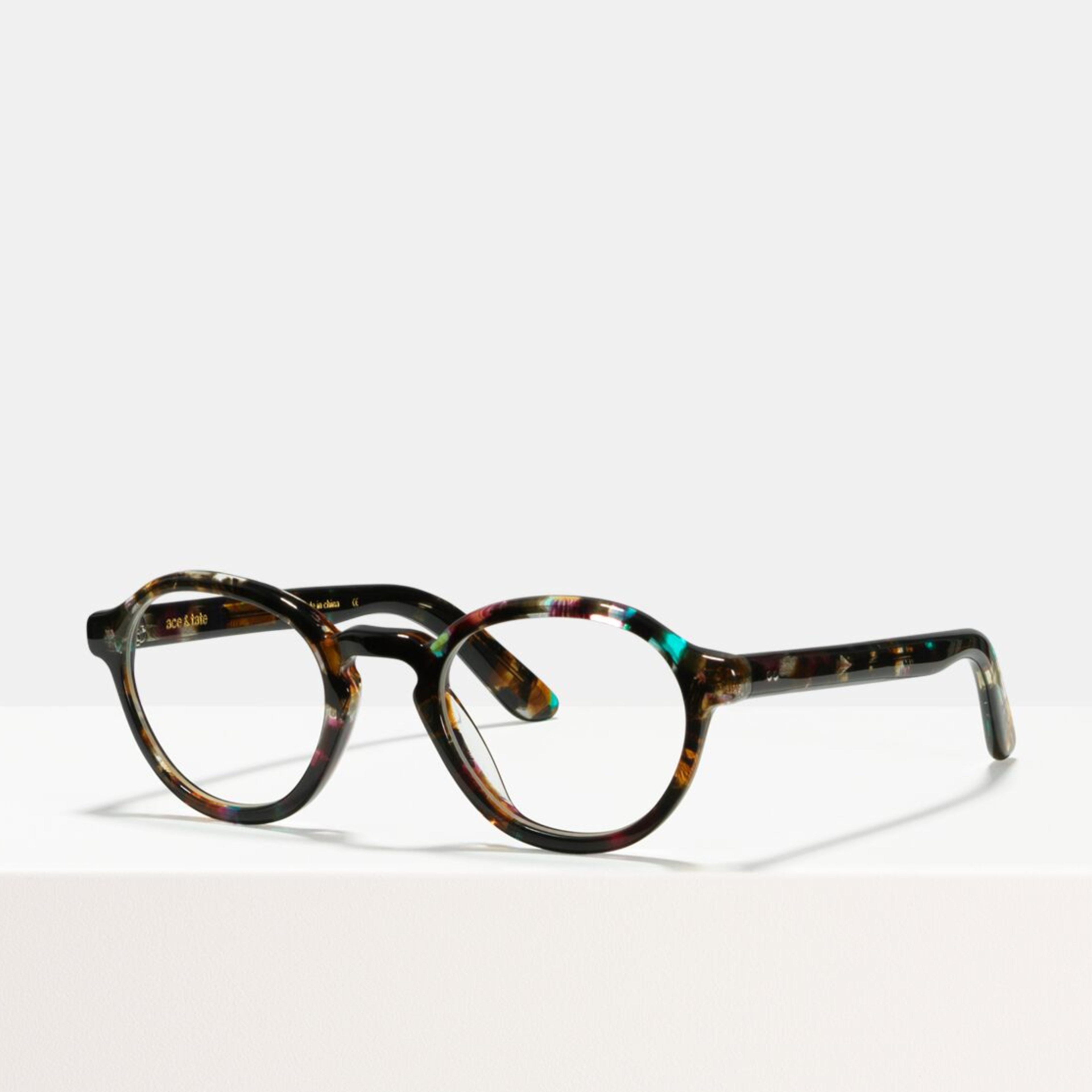 Ace & Tate Glasses | round acetate in Black, Blue, Brown, Pink