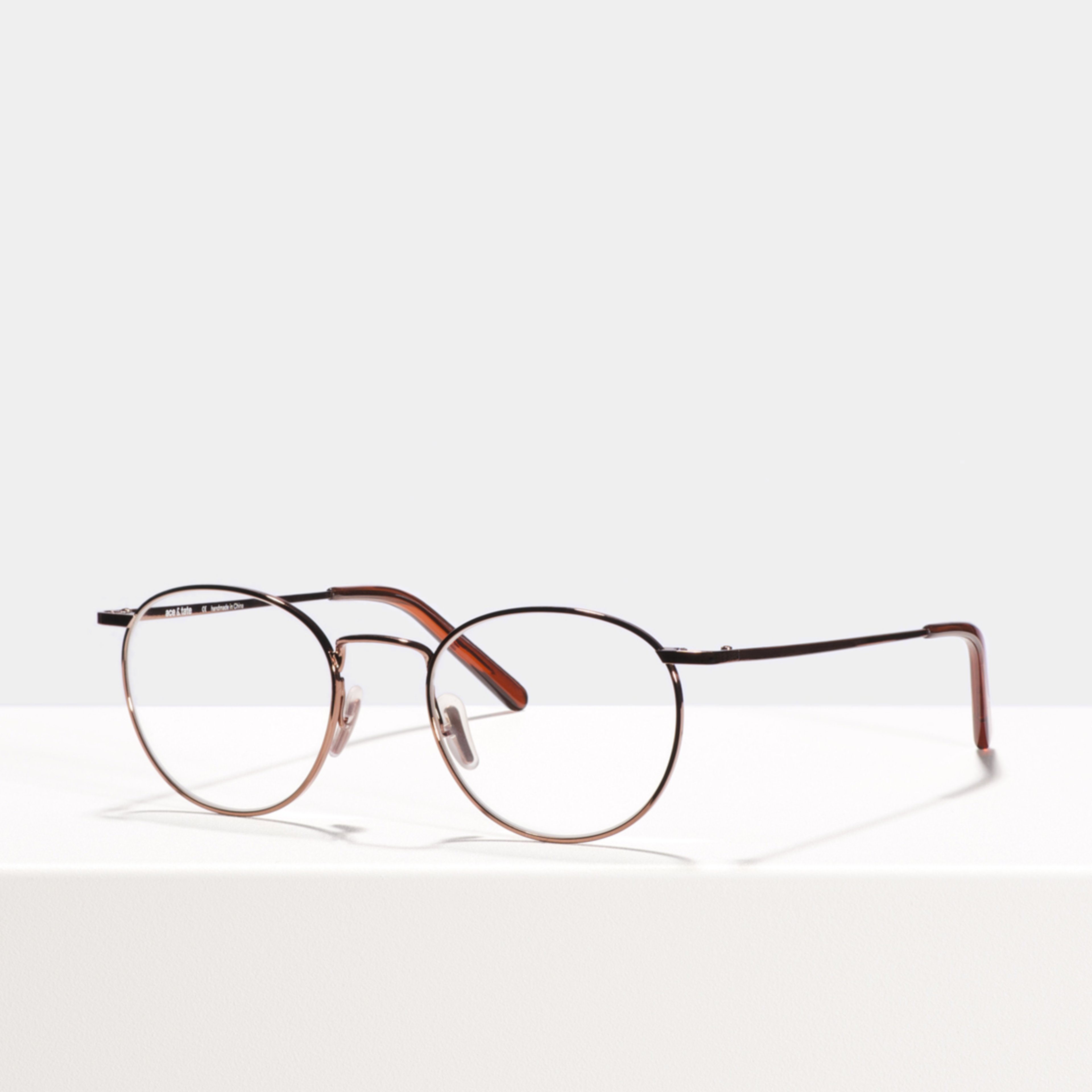 Ace & Tate Glasses | round metal in Brown, Red