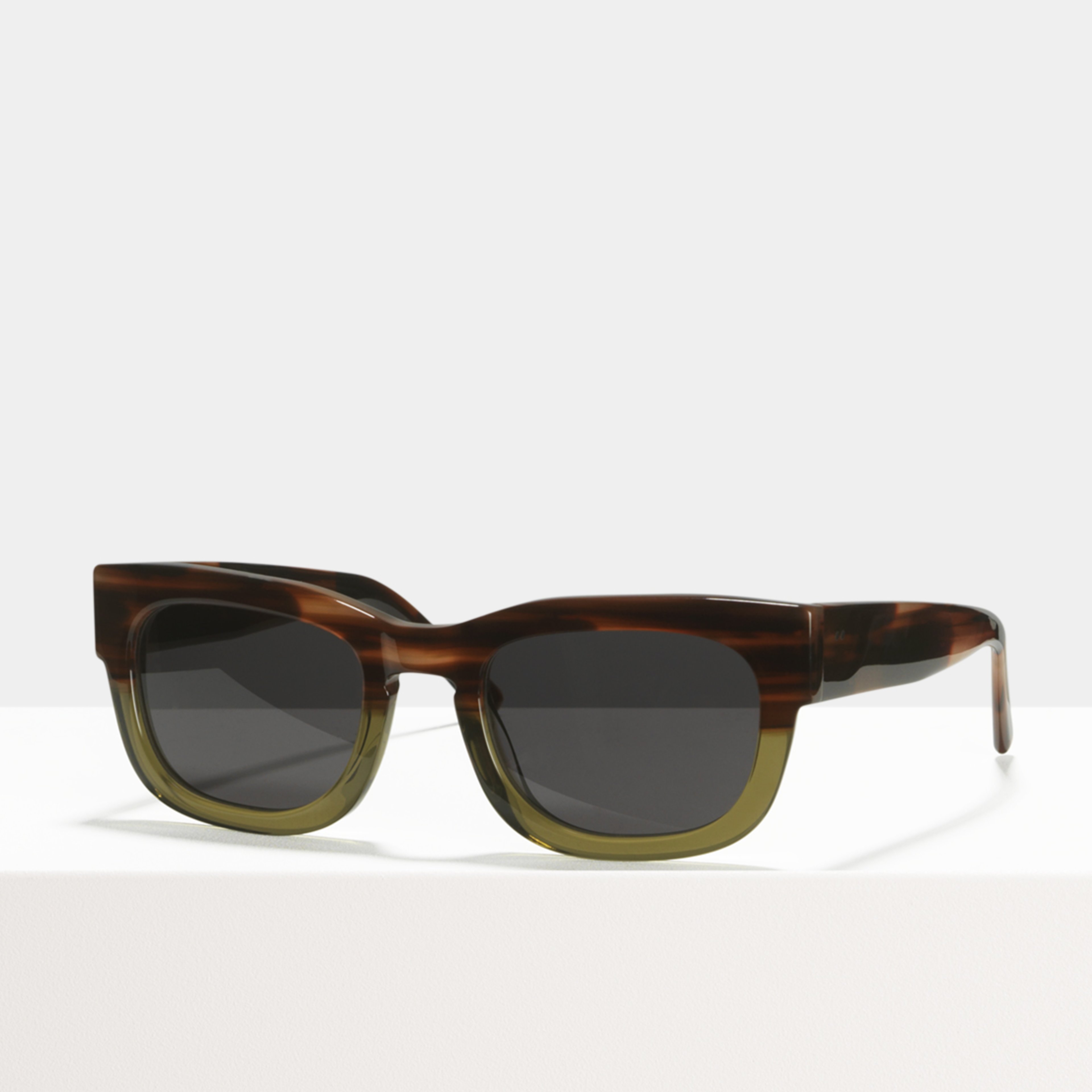 Ace & Tate Sunglasses | rectangle acetate in Brown, Green