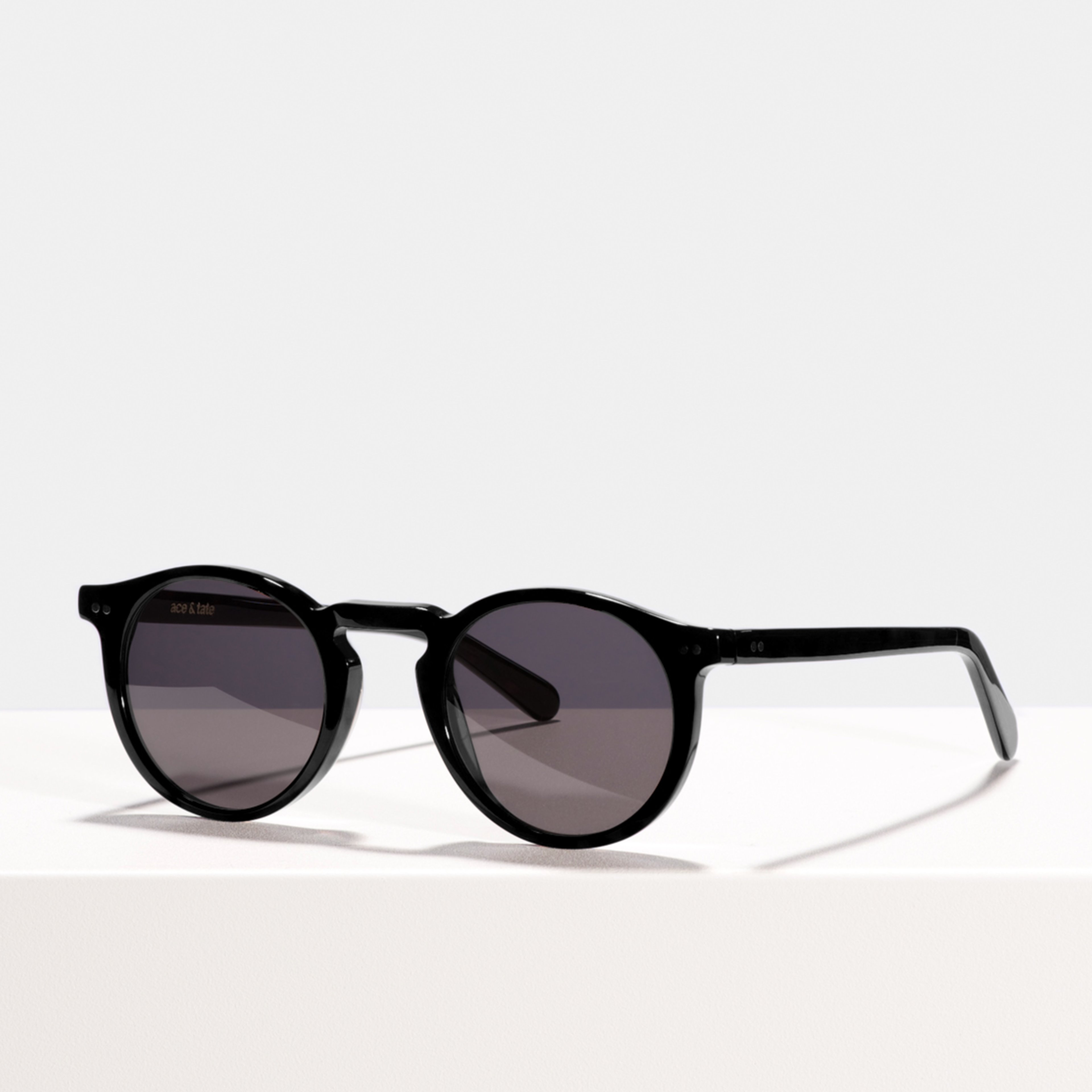 Ace & Tate Sunglasses | round acetate in Black
