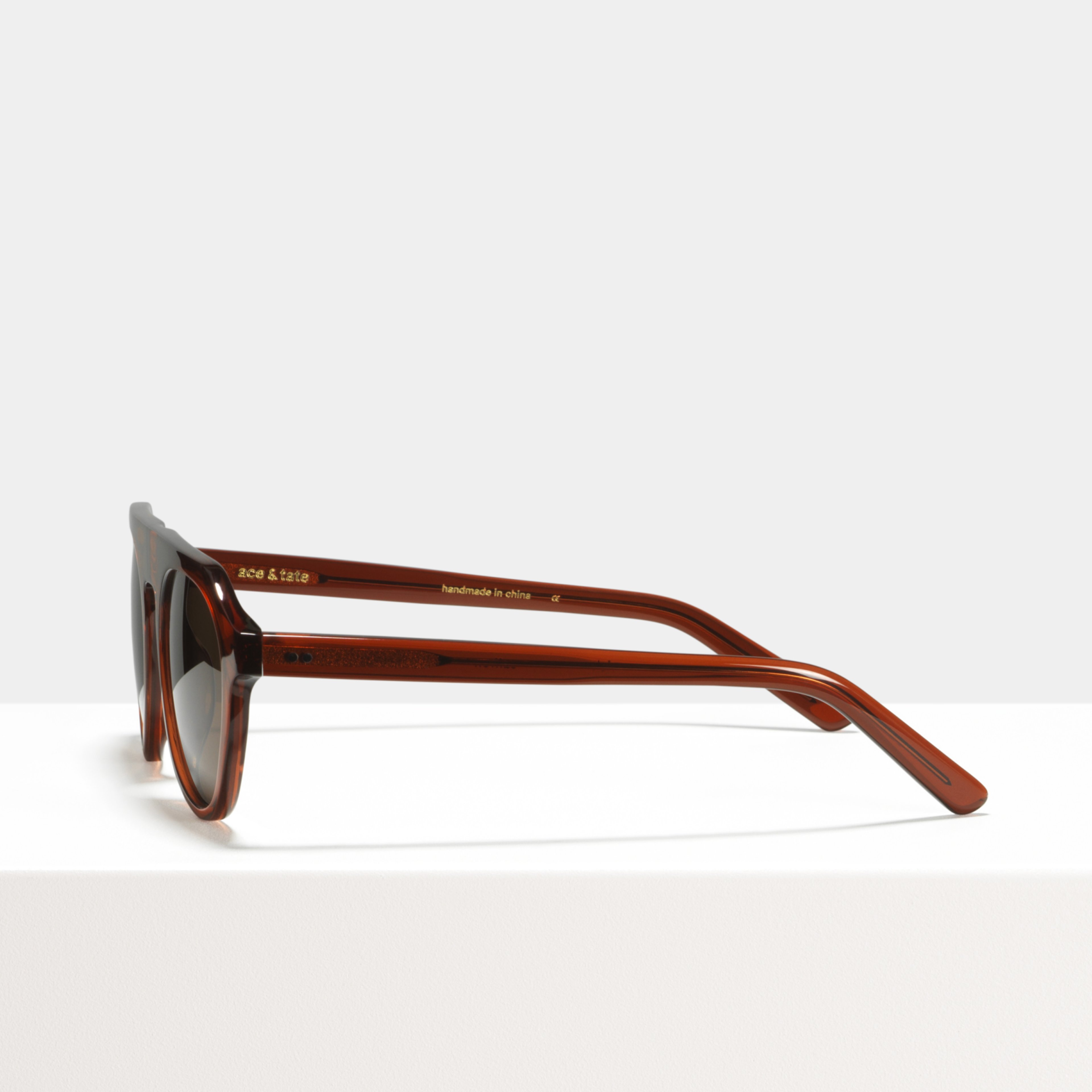 Ace & Tate Solaires | ronde acétate in Marron, Rouge