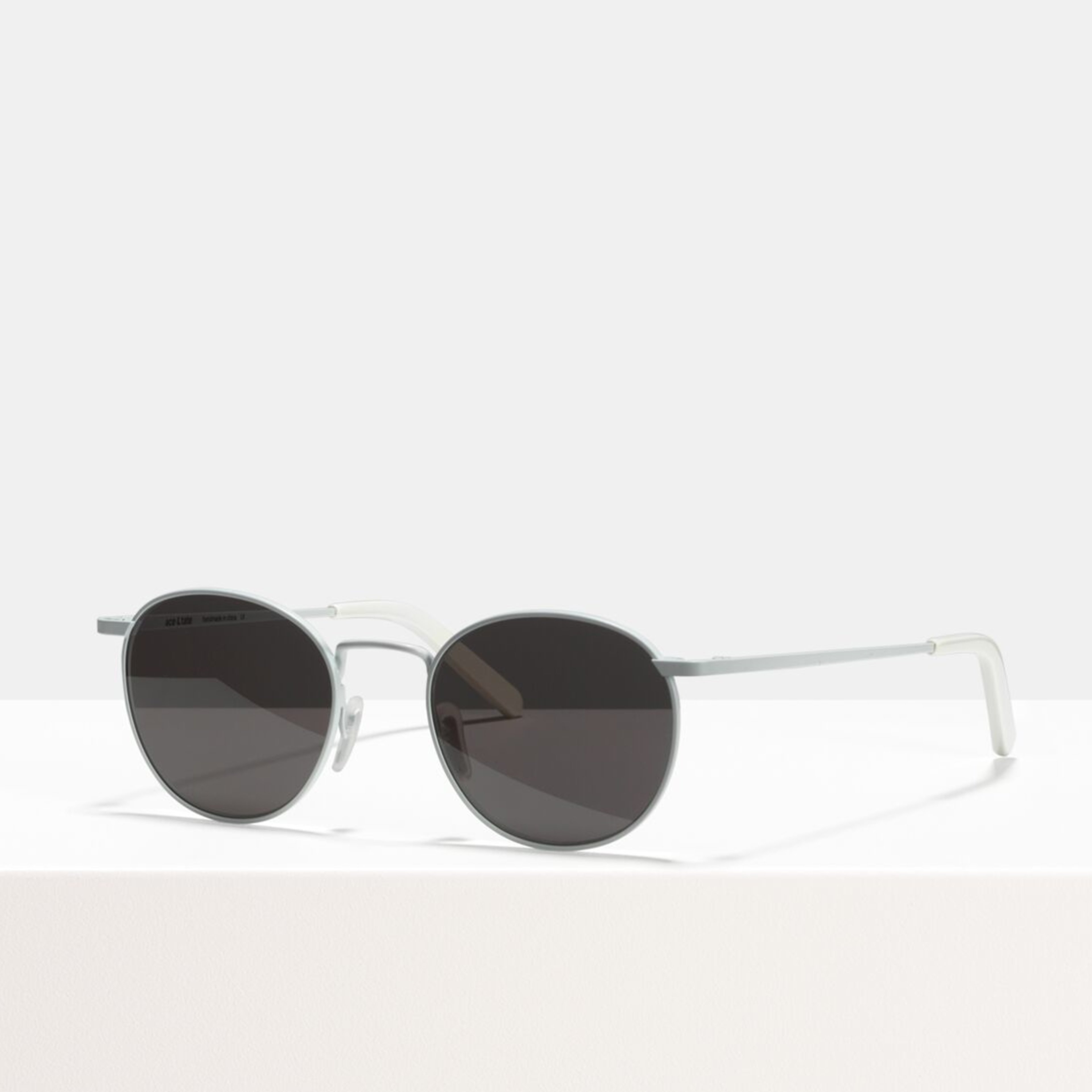 Ace & Tate Solaires | ronde métal in Blanc
