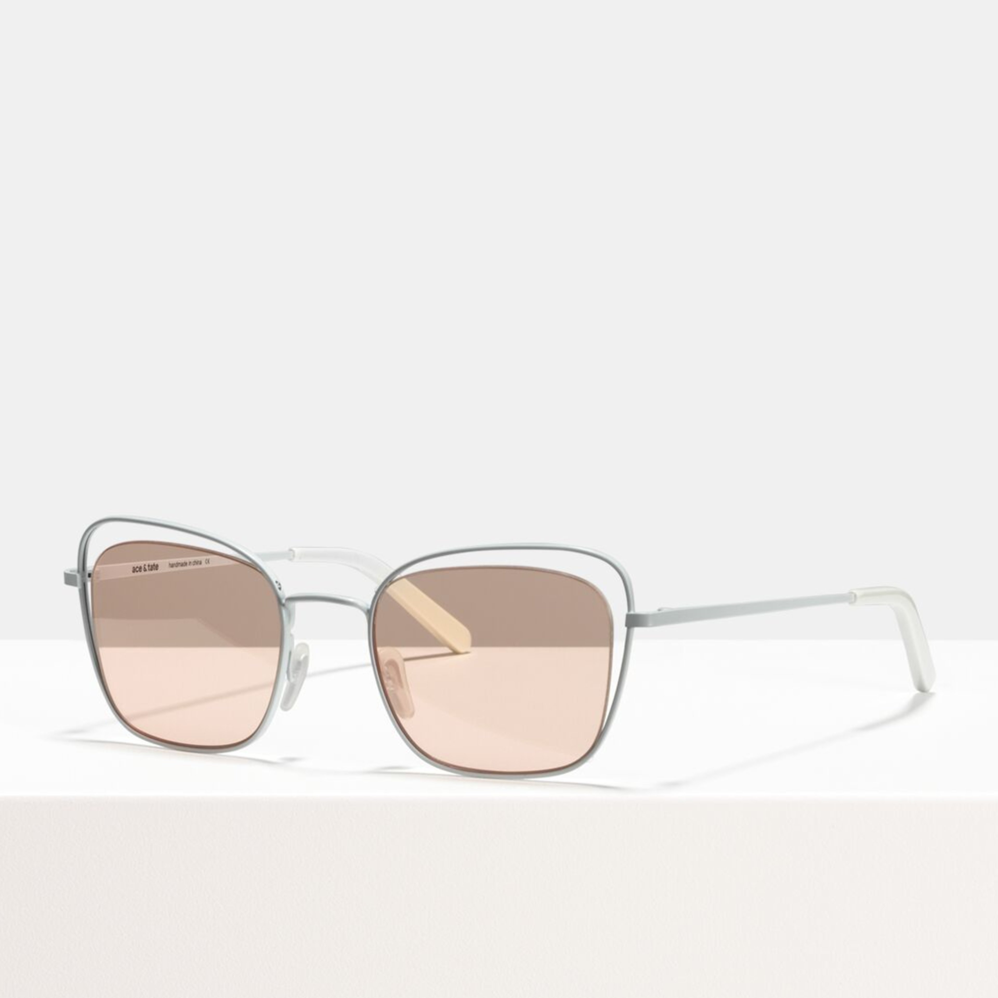 Ace & Tate Sonnenbrillen | quadratisch Metall in Pink, Weiß
