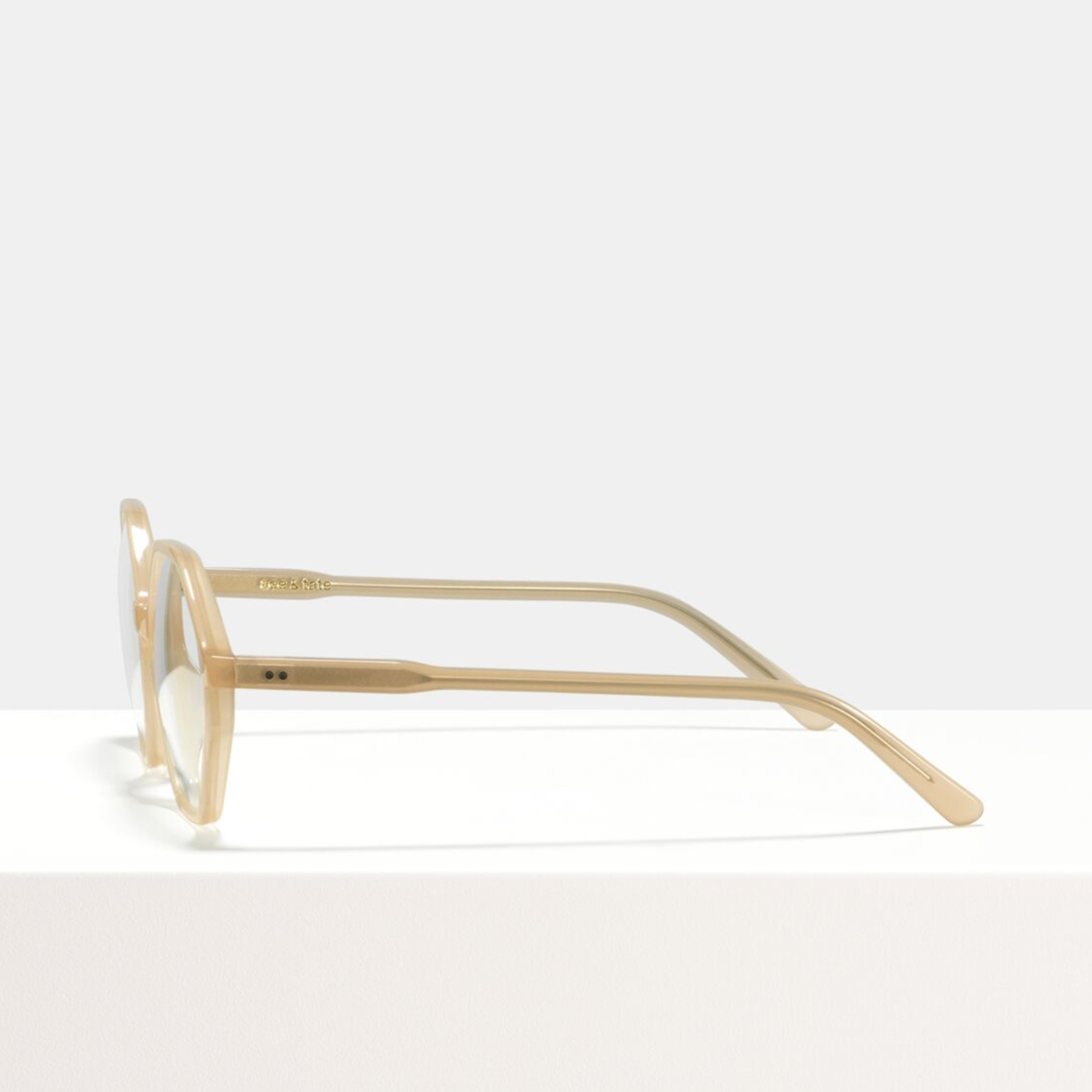 Ace & Tate Glasses | hexagonal acetate in Beige, Brown, Yellow