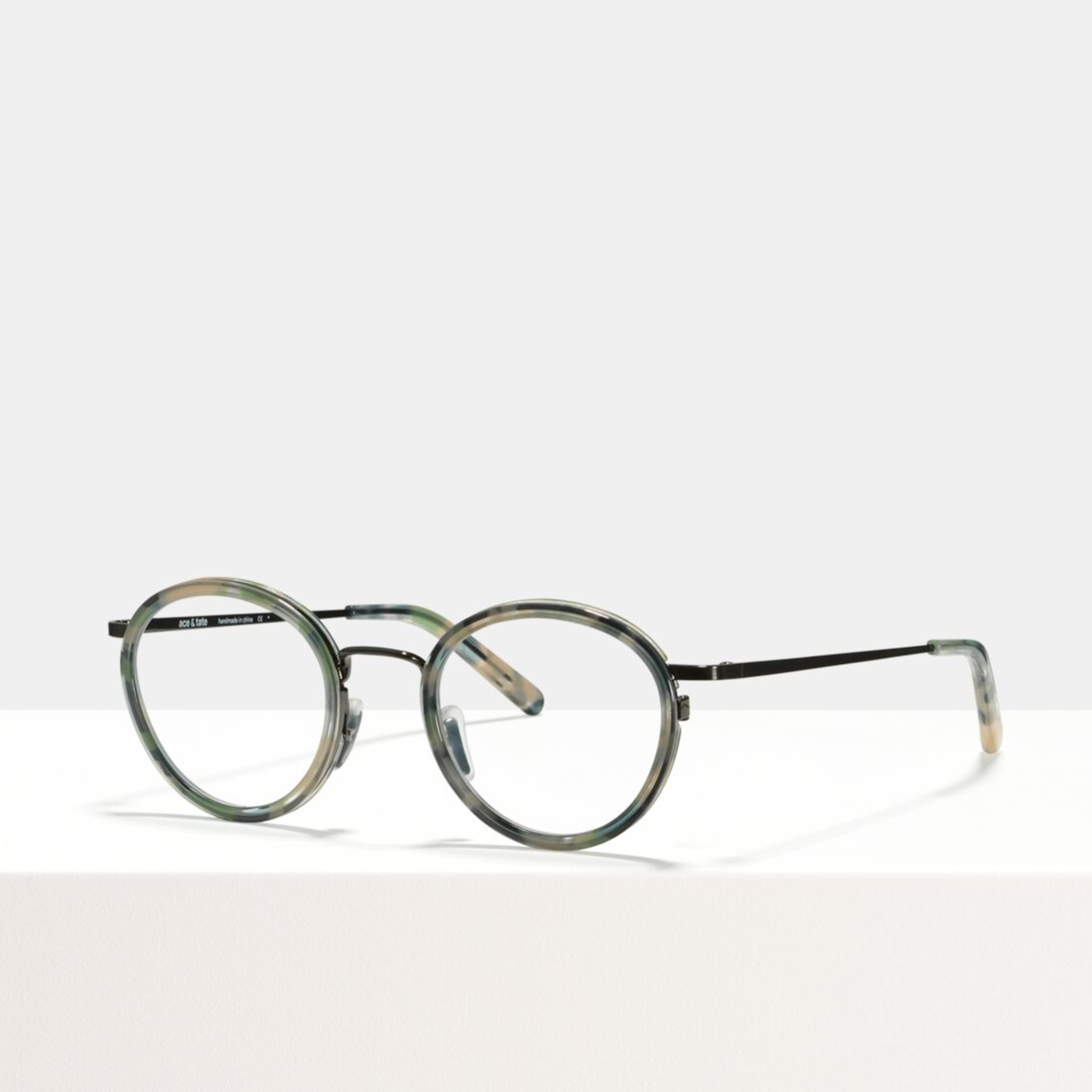Ace & Tate Glasses | round acetate in Beige, Blue, Green, Grey