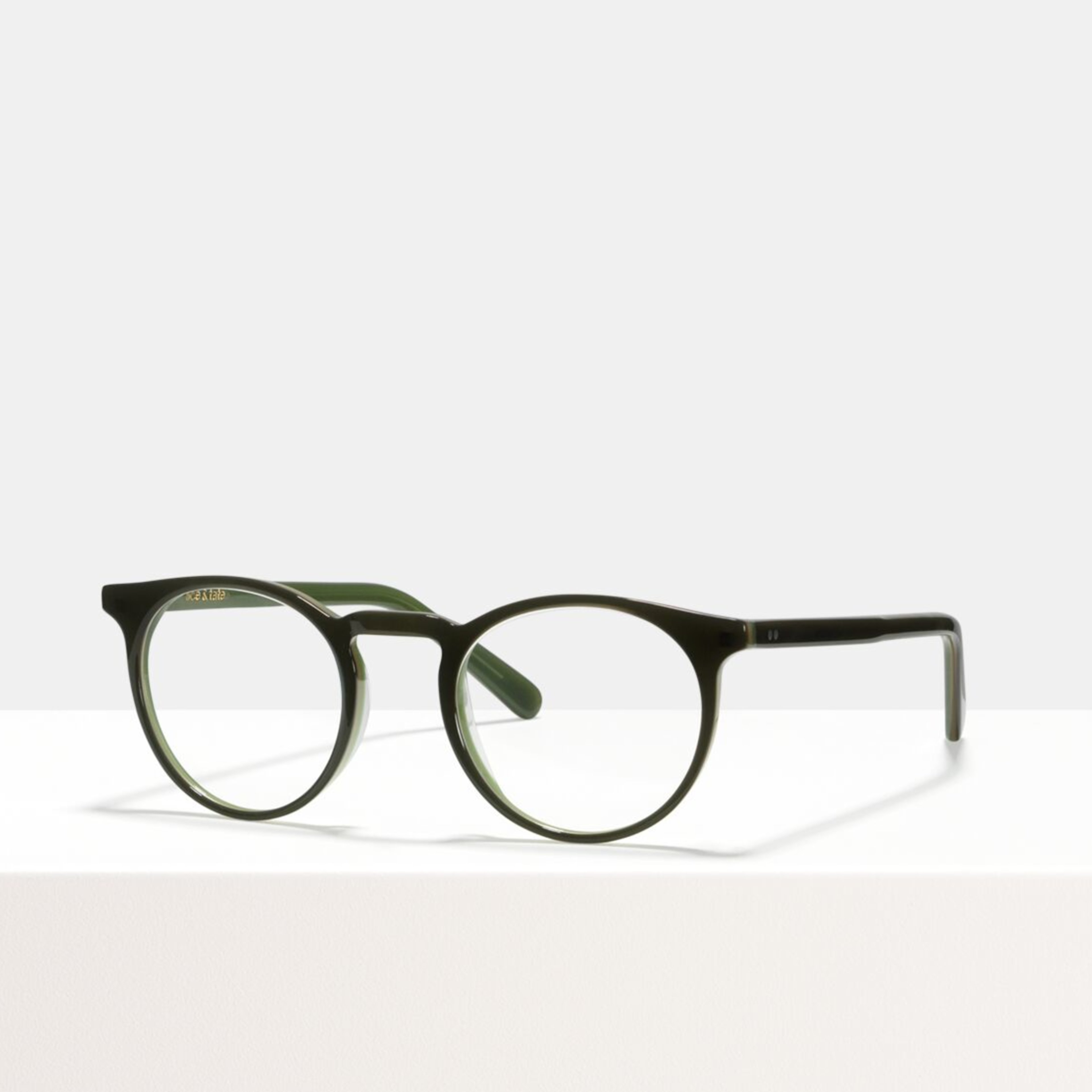 Ace & Tate Glasses | ronde acétate in Vert, Gris