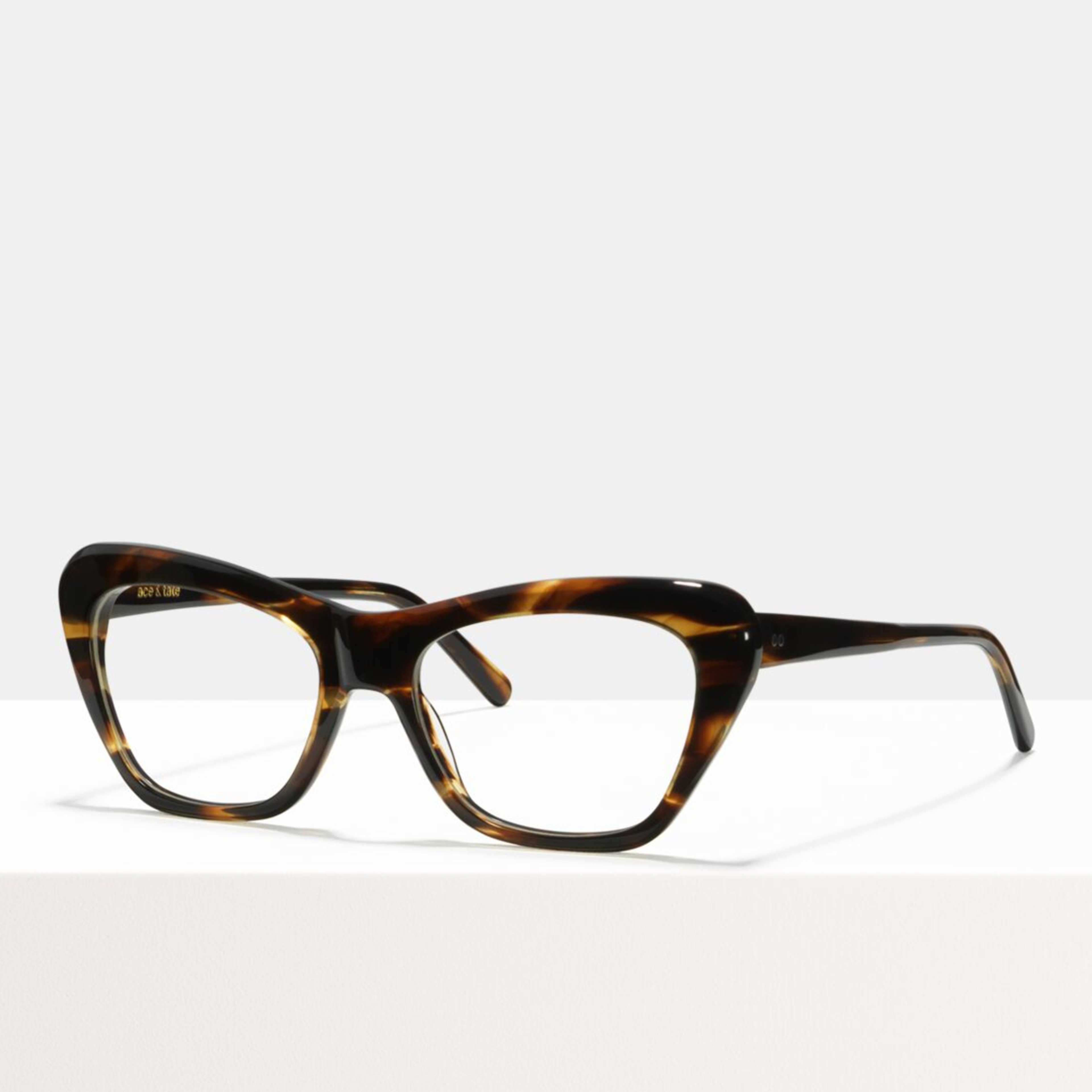 Ace & Tate Glasses | rectangle acetate in Brown