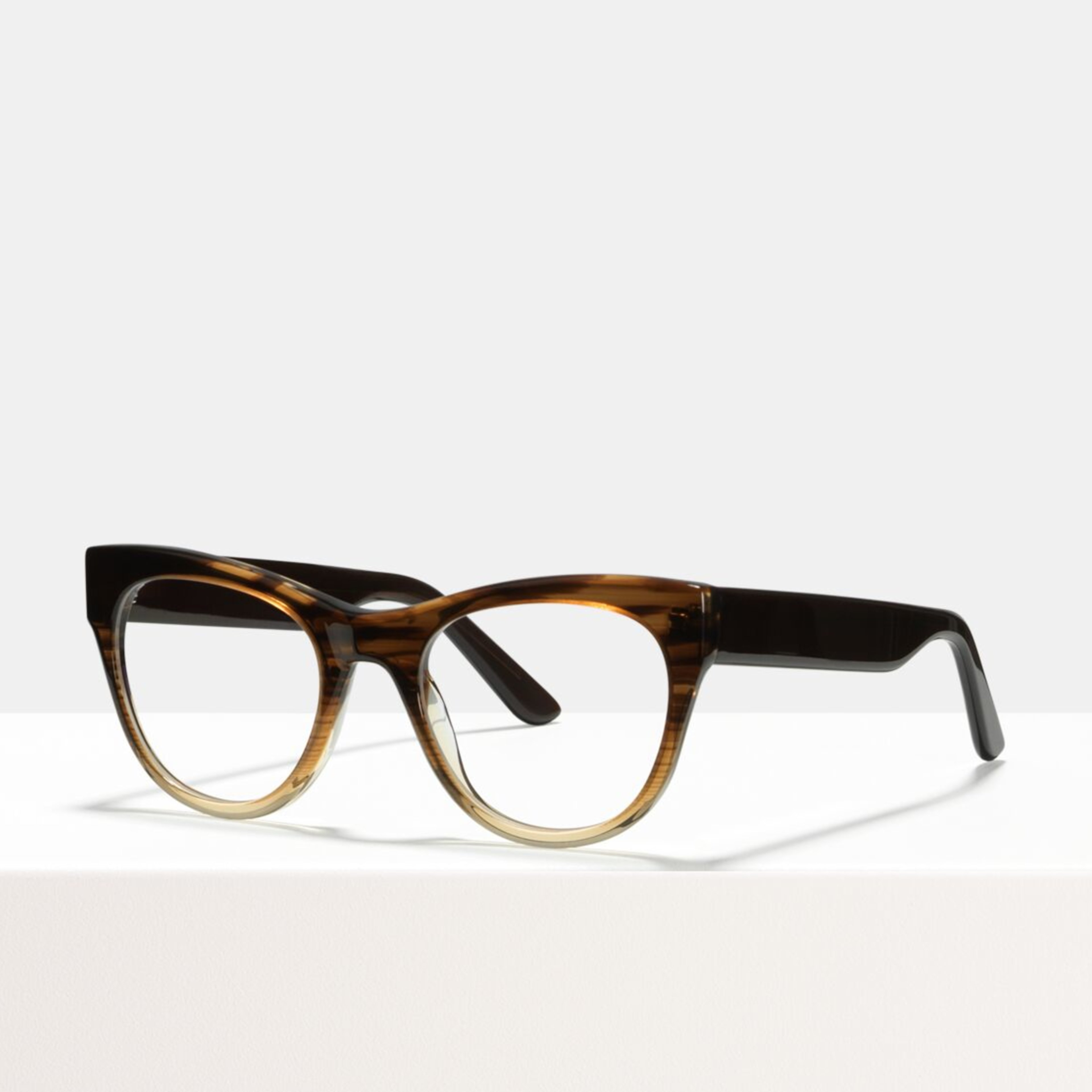 Ace & Tate Glasses | round acetate in Brown, Clear